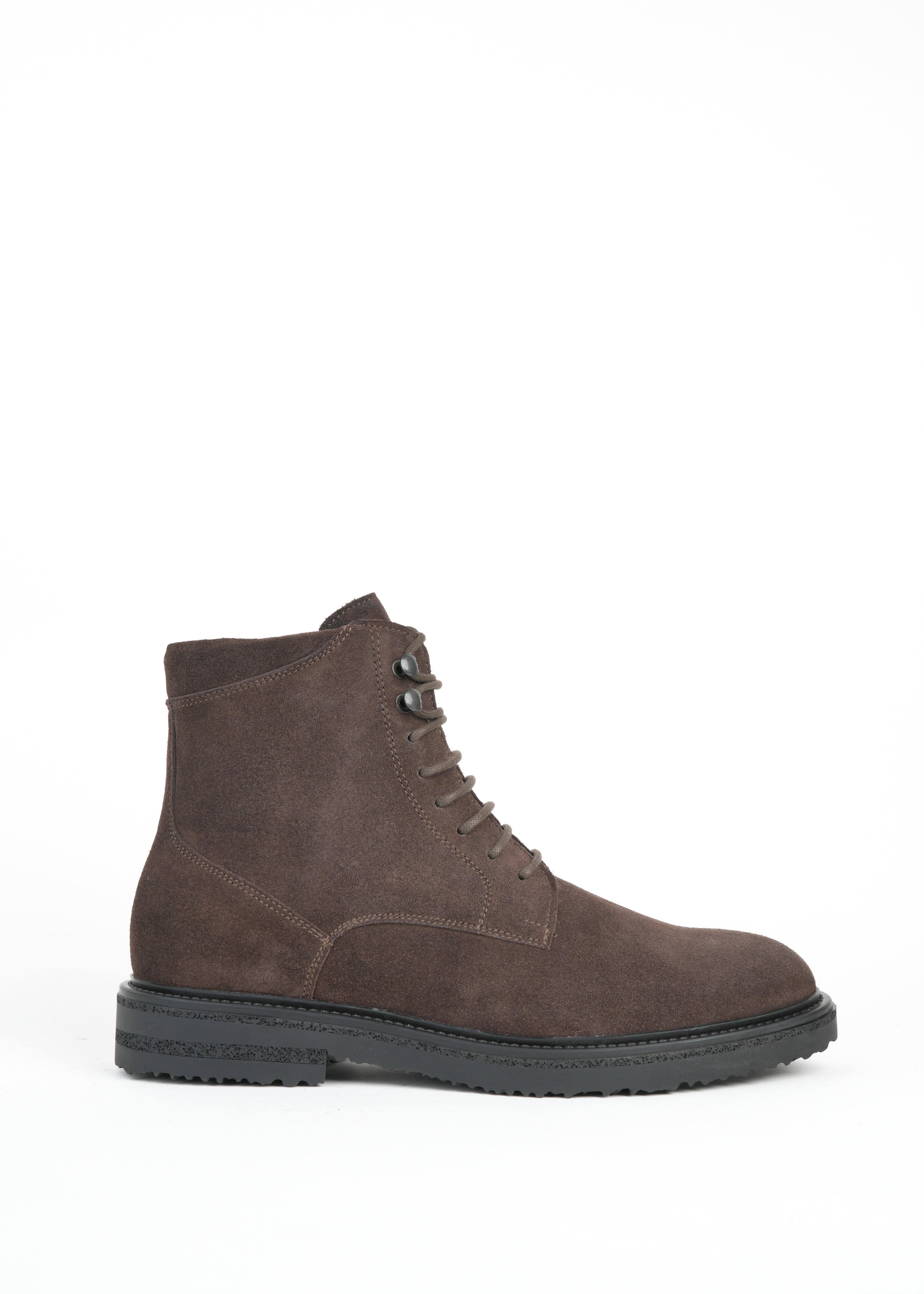 SHALAPI luxury 1.1 plain toe boots in suede leather in brown