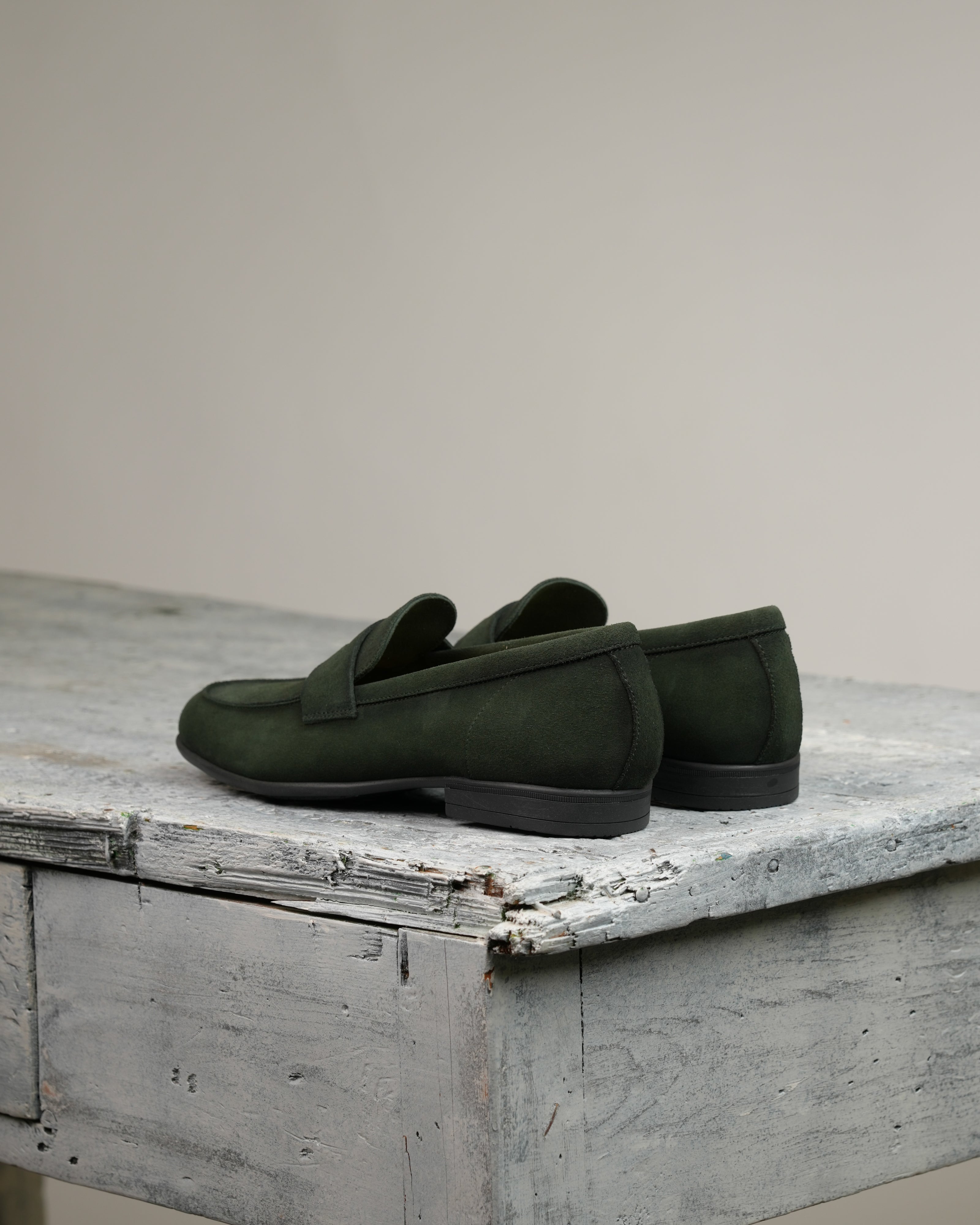 Marechiaro penny loafers im suede green