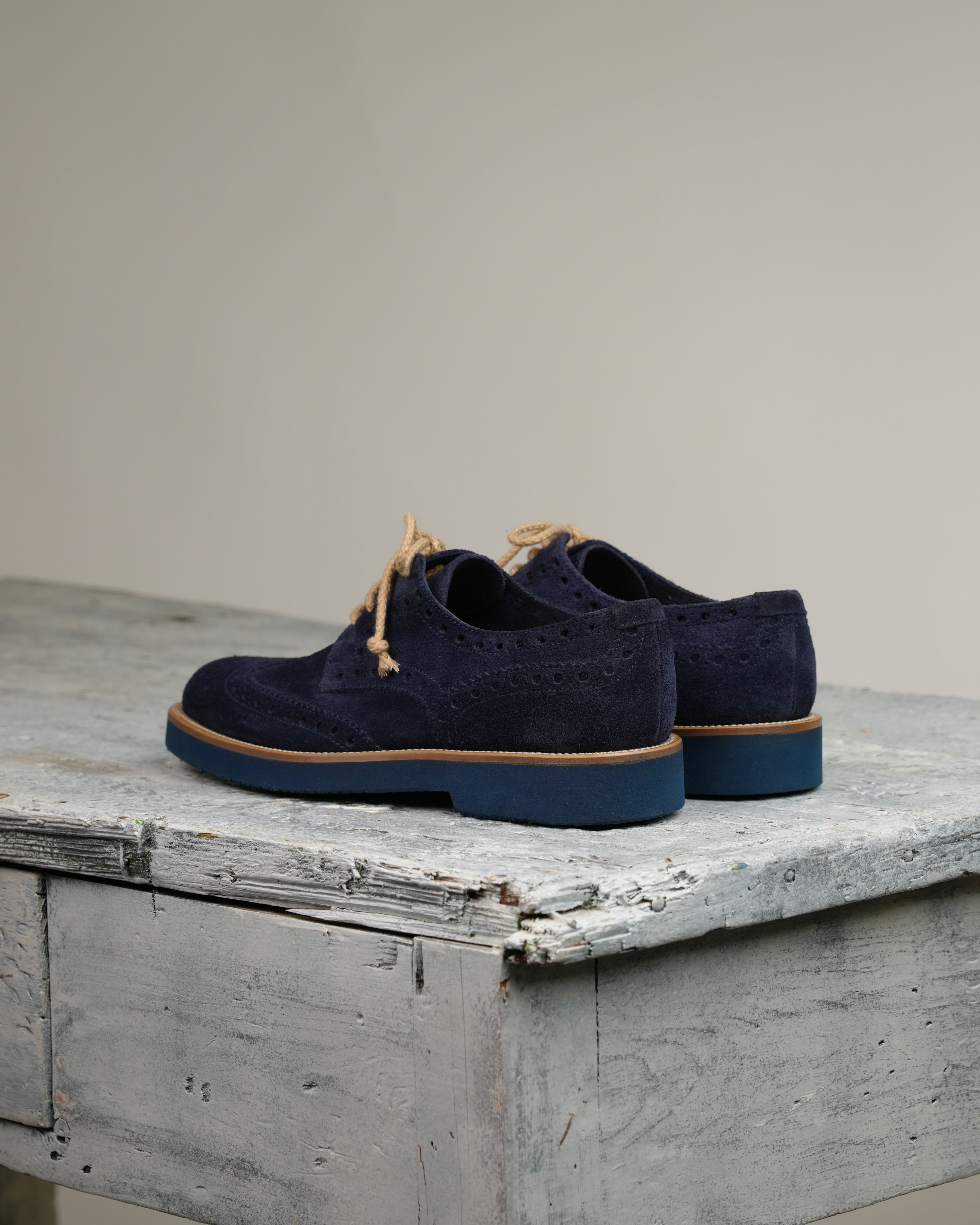 Ponente – Oxford brogue in Blue Suede