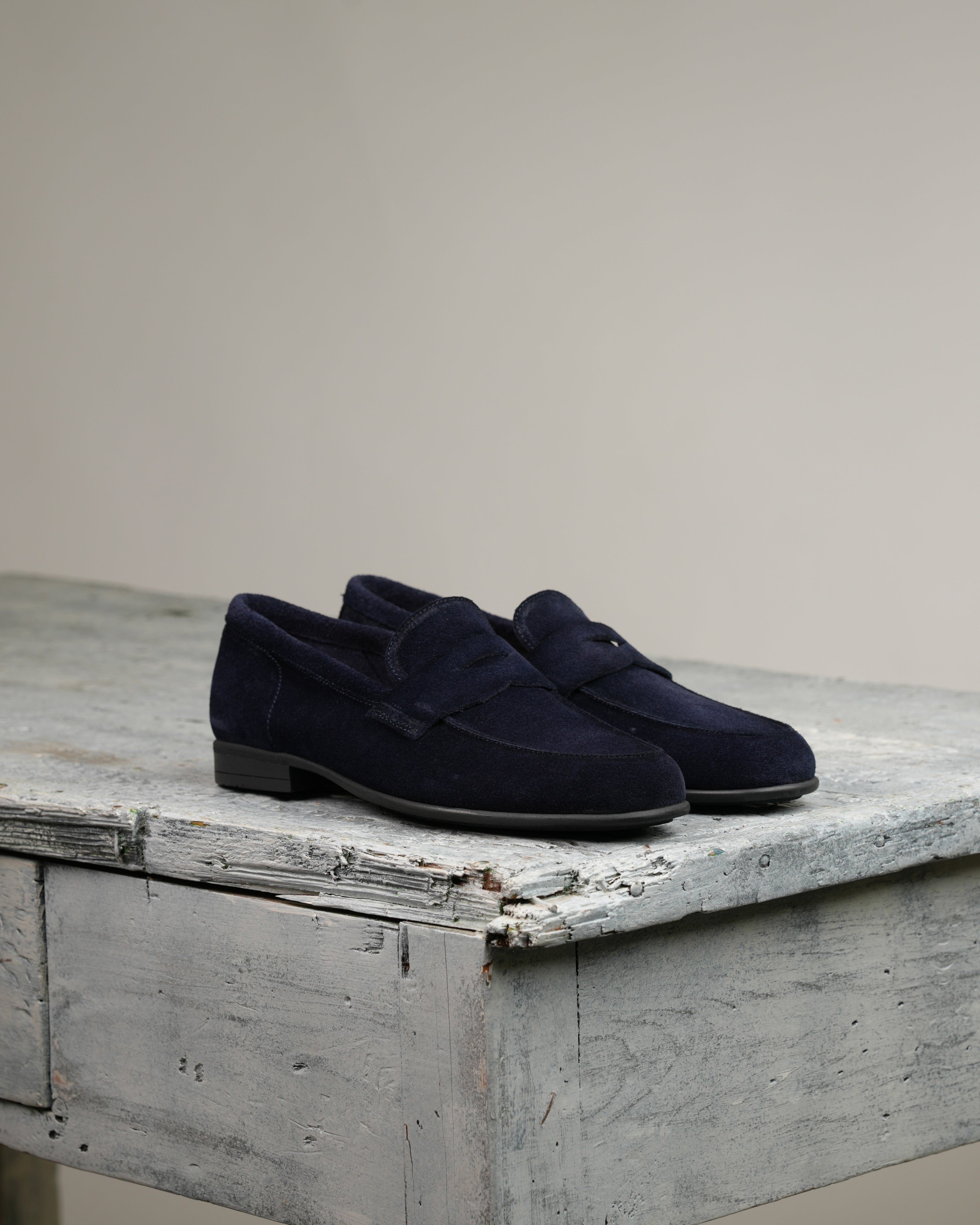 Marechiaro penny loafers in suede blue