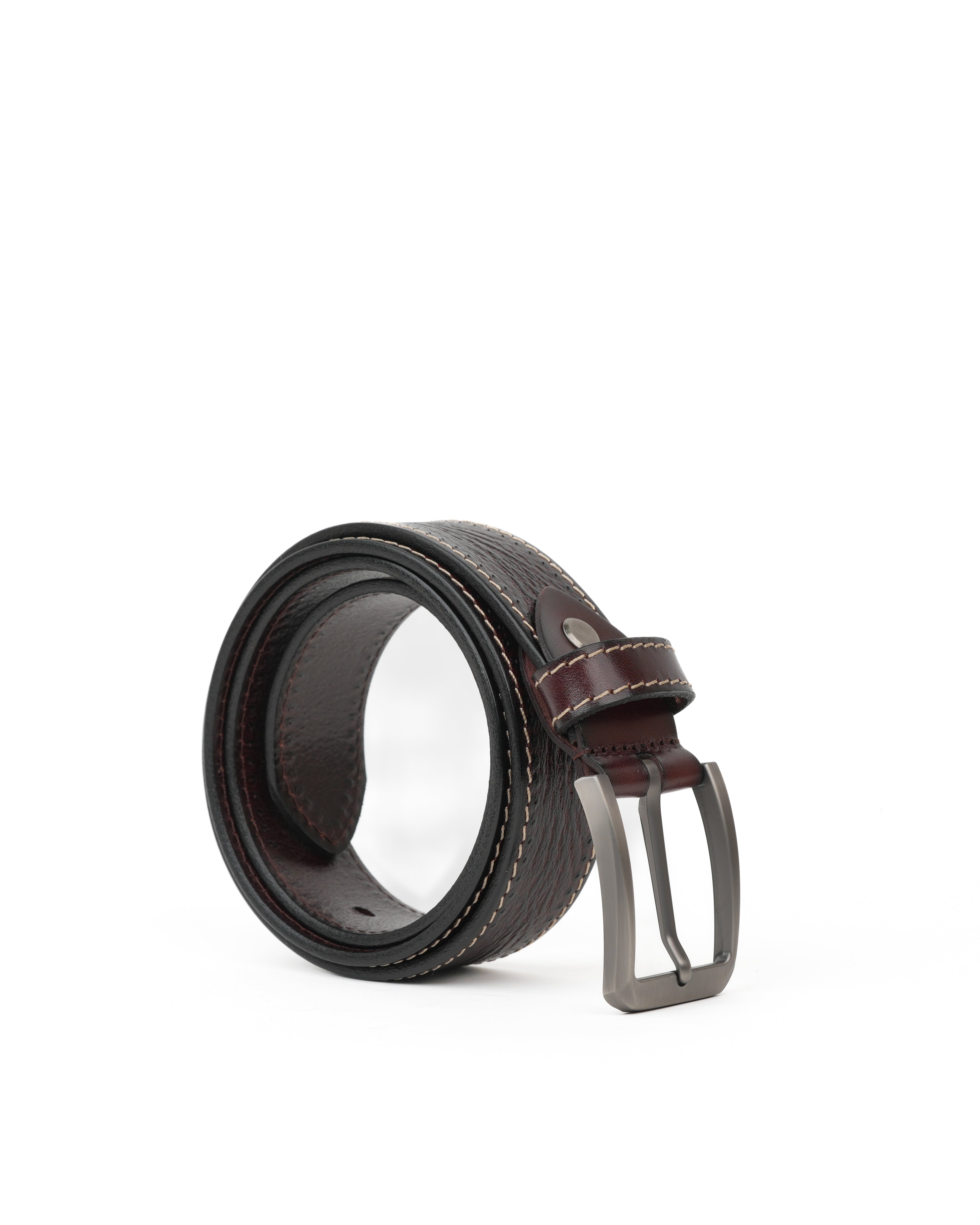 SHALAPI Genuine leather belts in dark brown