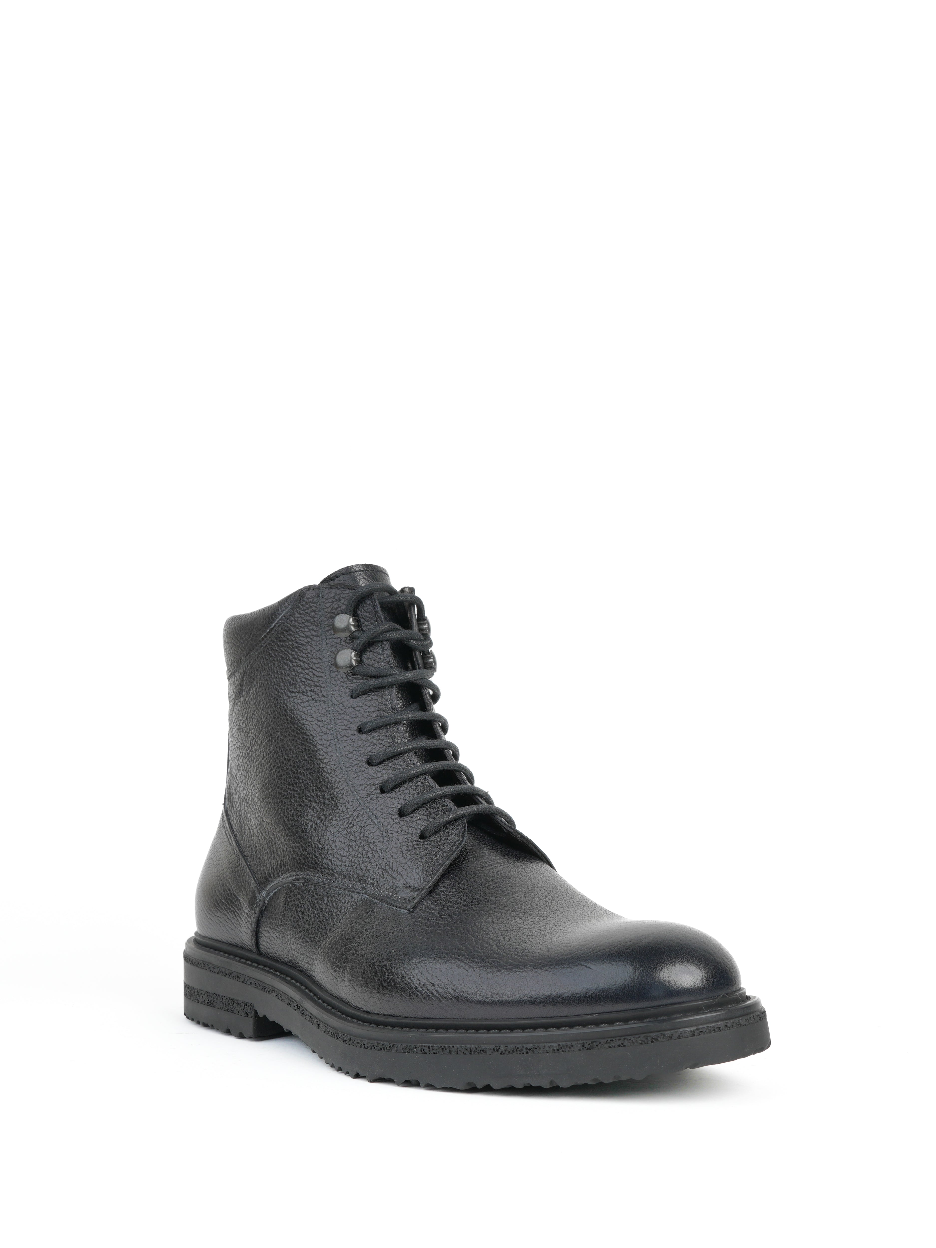 SHALAPI luxury 1.1 plain toe boots in full grain leather in black