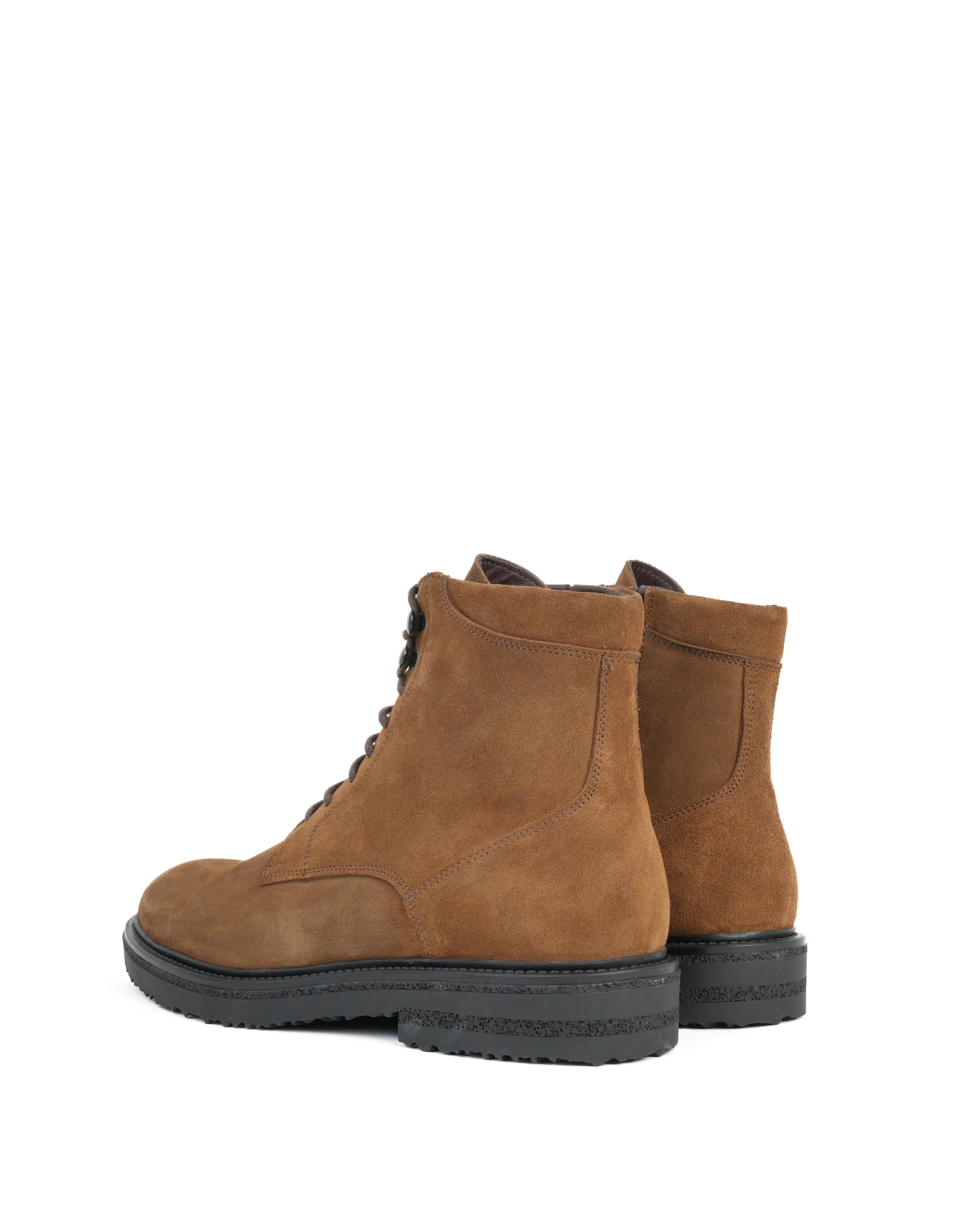 SHALAPI luxury 1.1 plain toe boots in suede leather in Camel