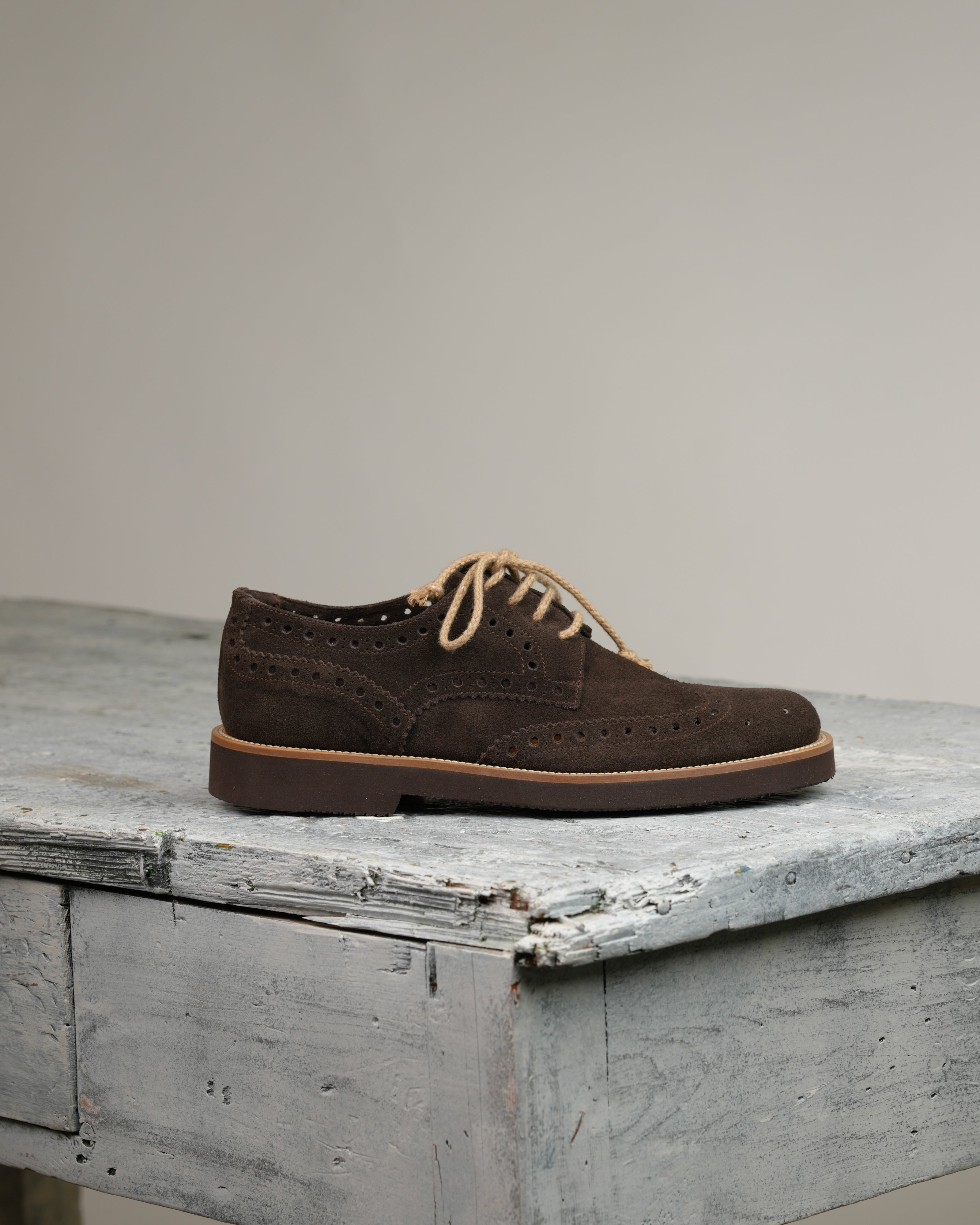 Ponente – Oxford brogue in Brown Suede