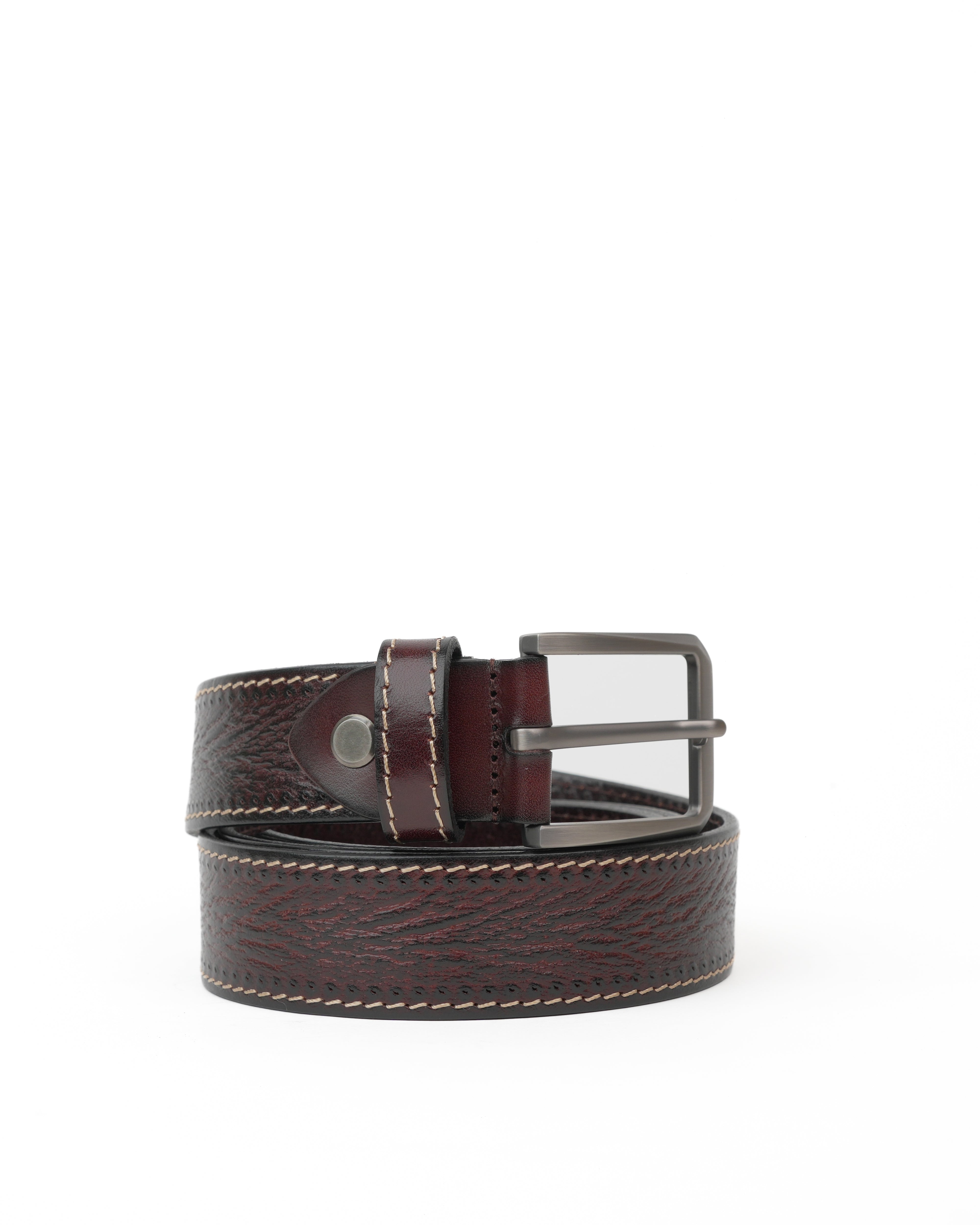 SHALAPI Genuine leather belts in dark brown