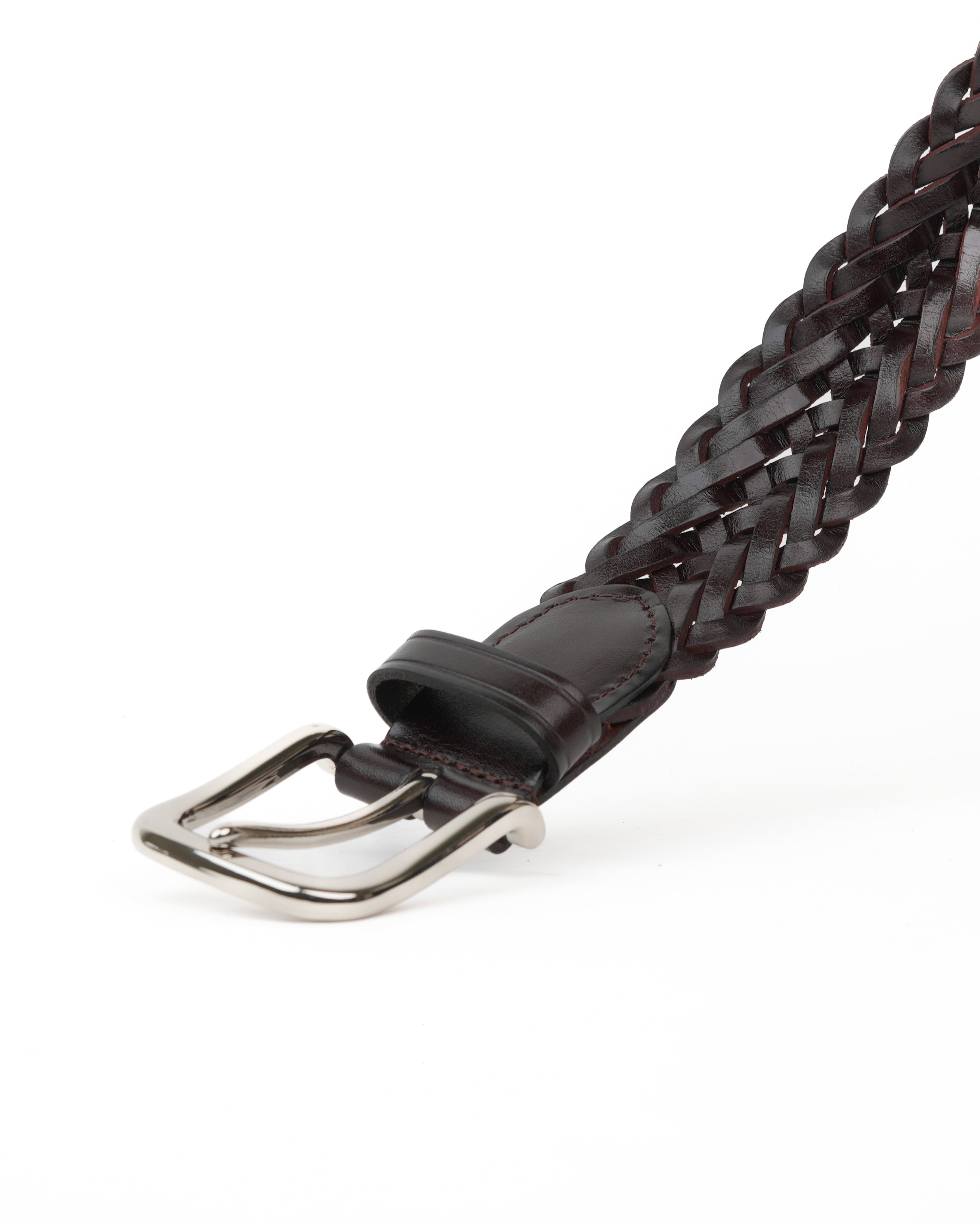 Handmade Braided Leather Belt in brown – Shalapi Italy