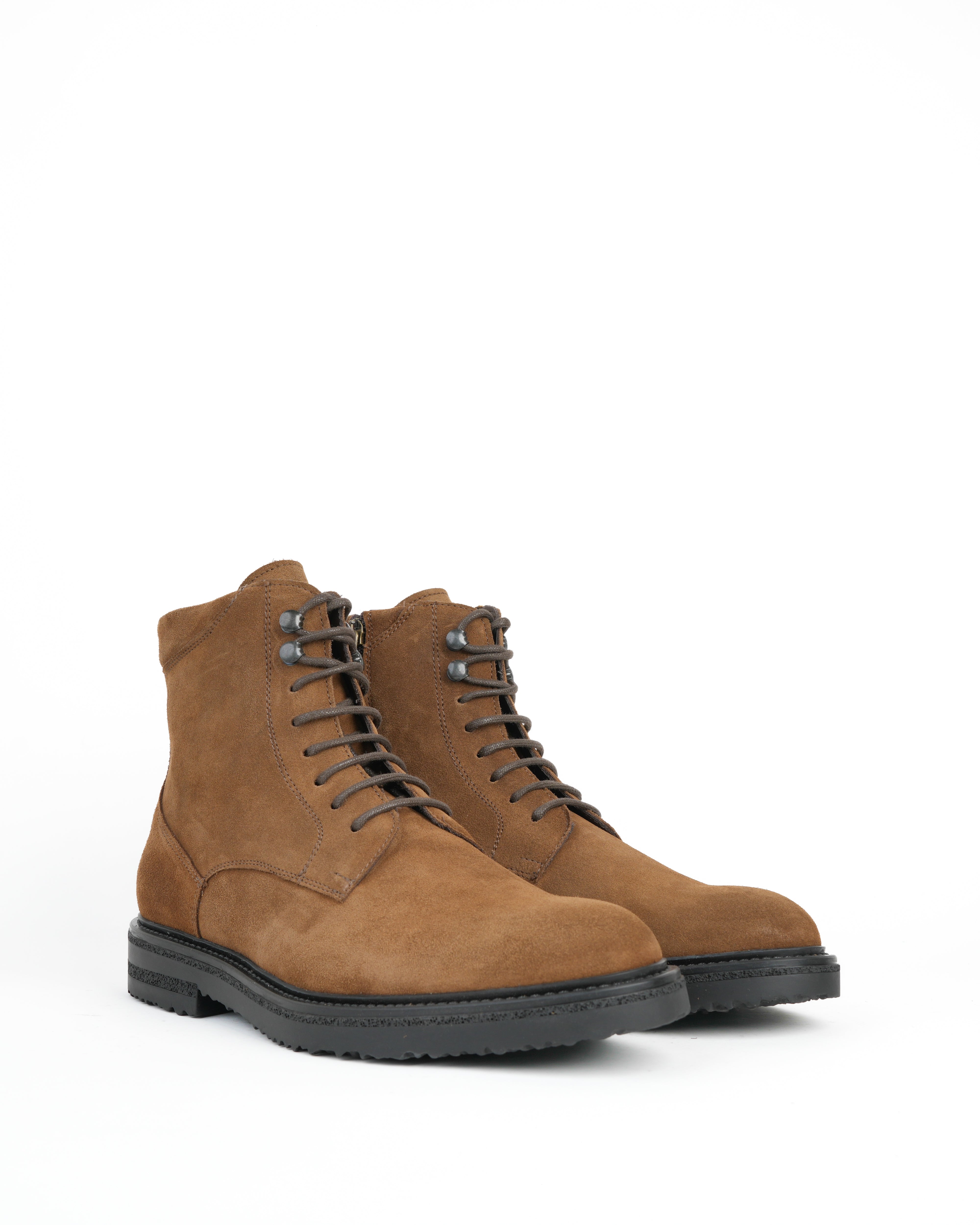 SHALAPI luxury 1.1 plain toe boots in suede leather in Camel