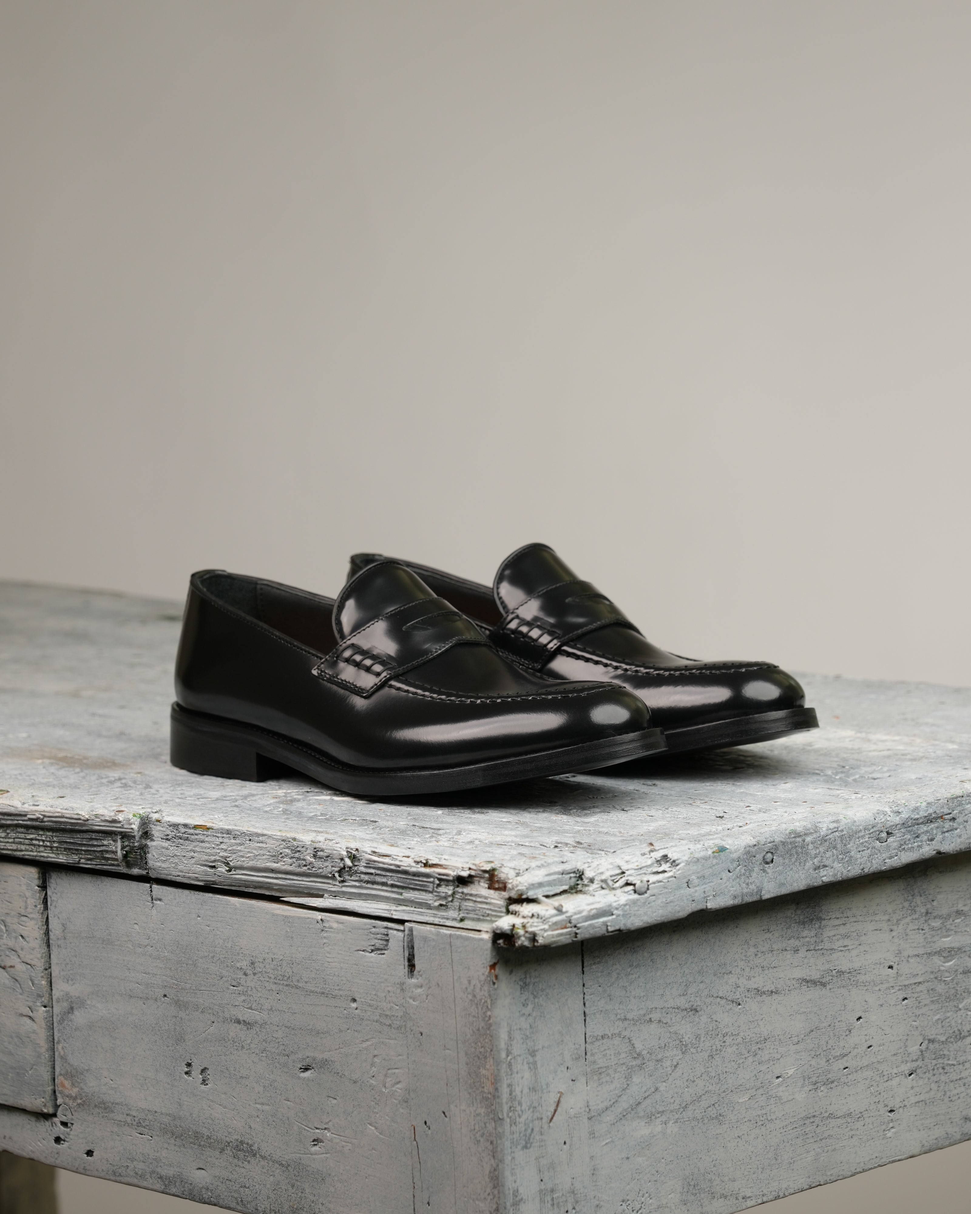 SHALAPI Napoli 1.1 penny loafers for men in Balck