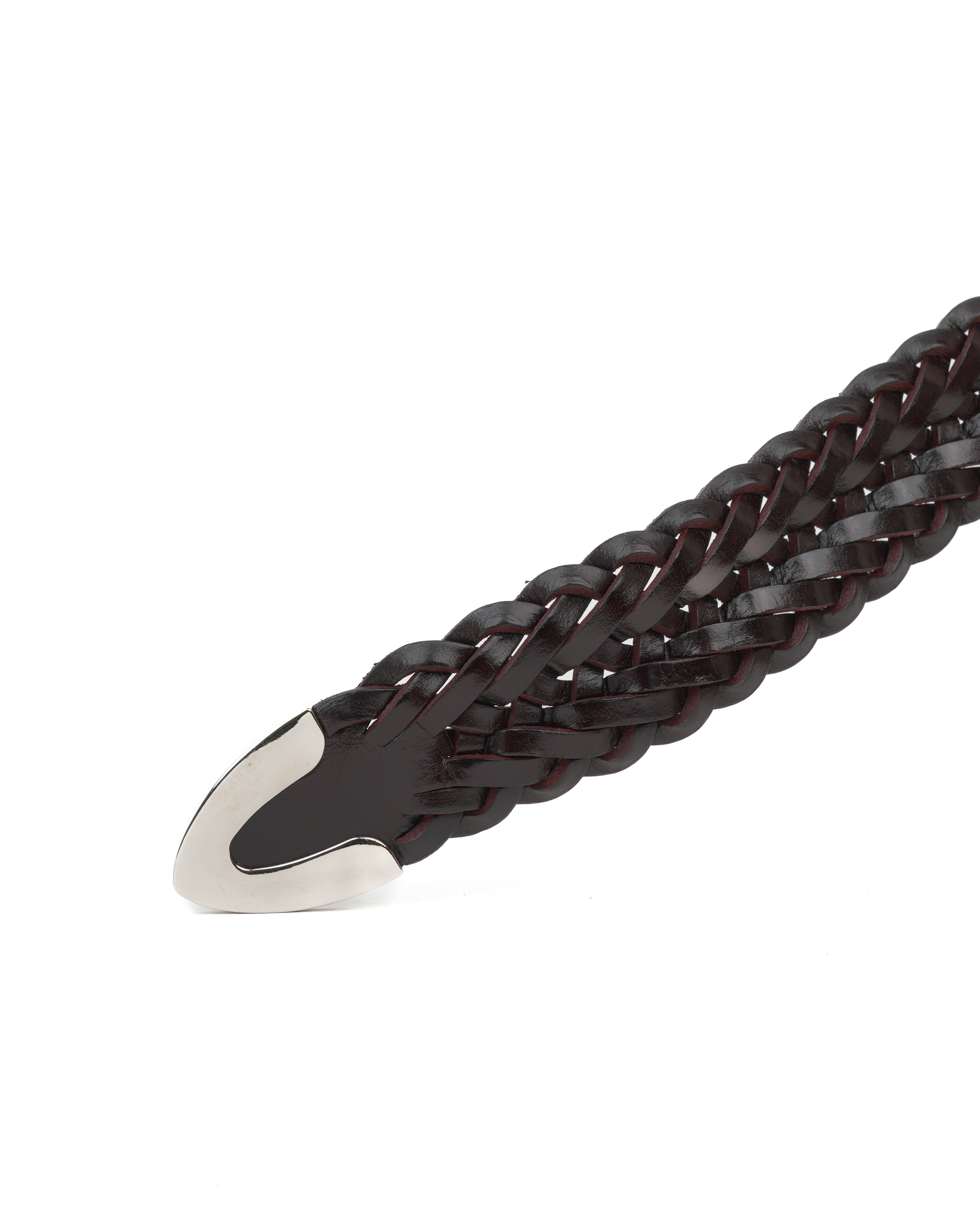 Handmade Braided Leather Belt in brown – Shalapi Italy