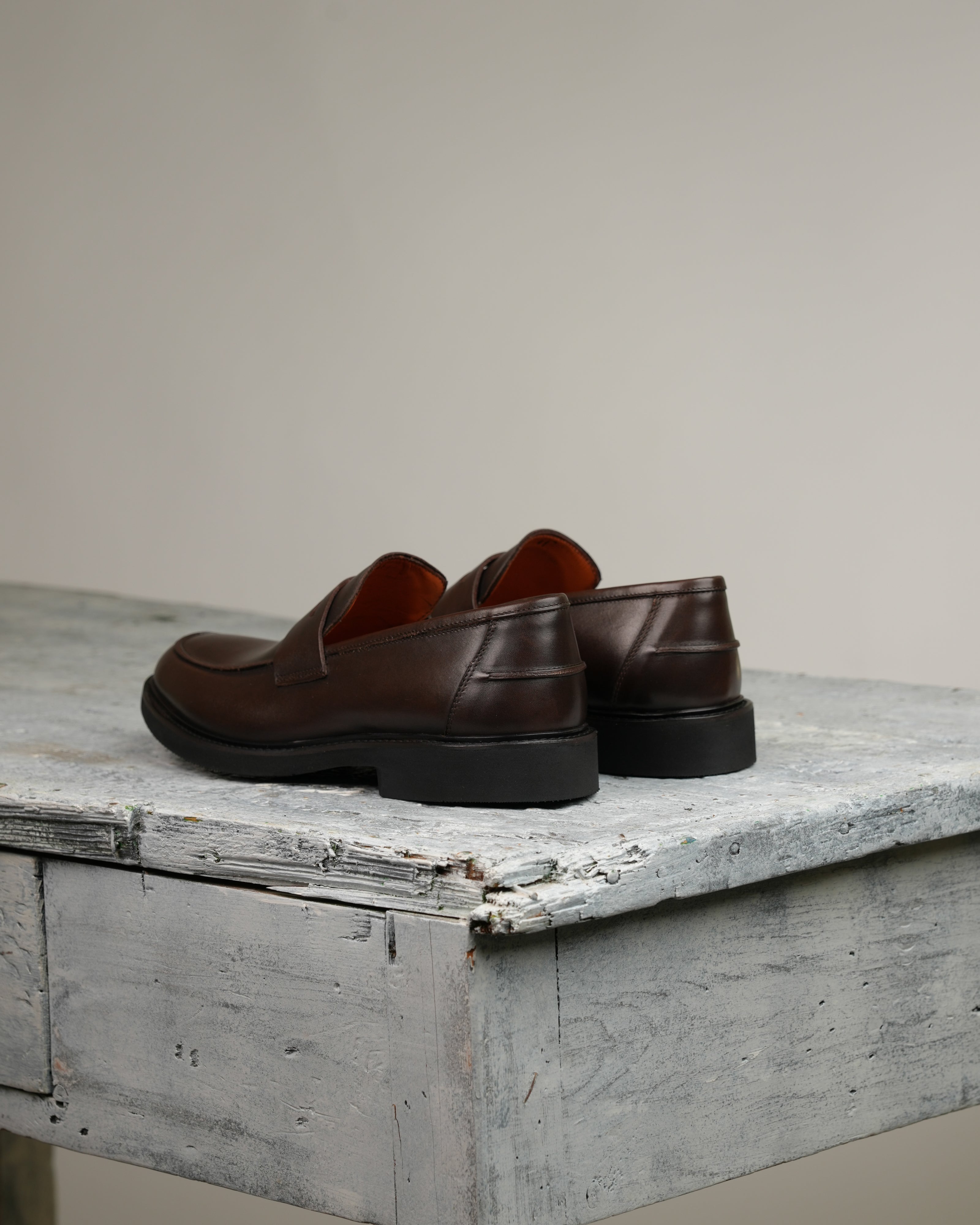 SHALAPI italian penny loafers for men in brown