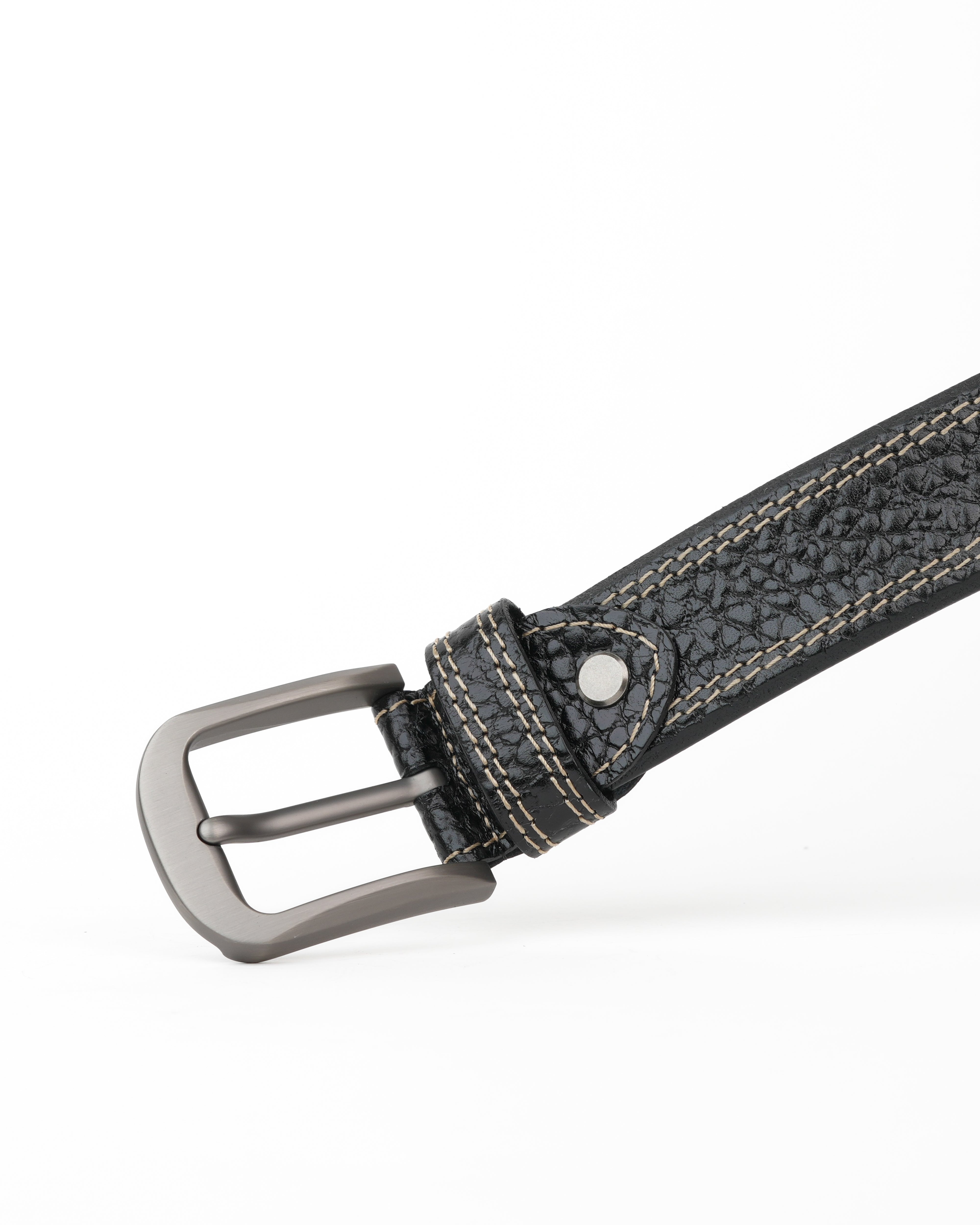 SHALAPI Genuine leather belts for jeans in black