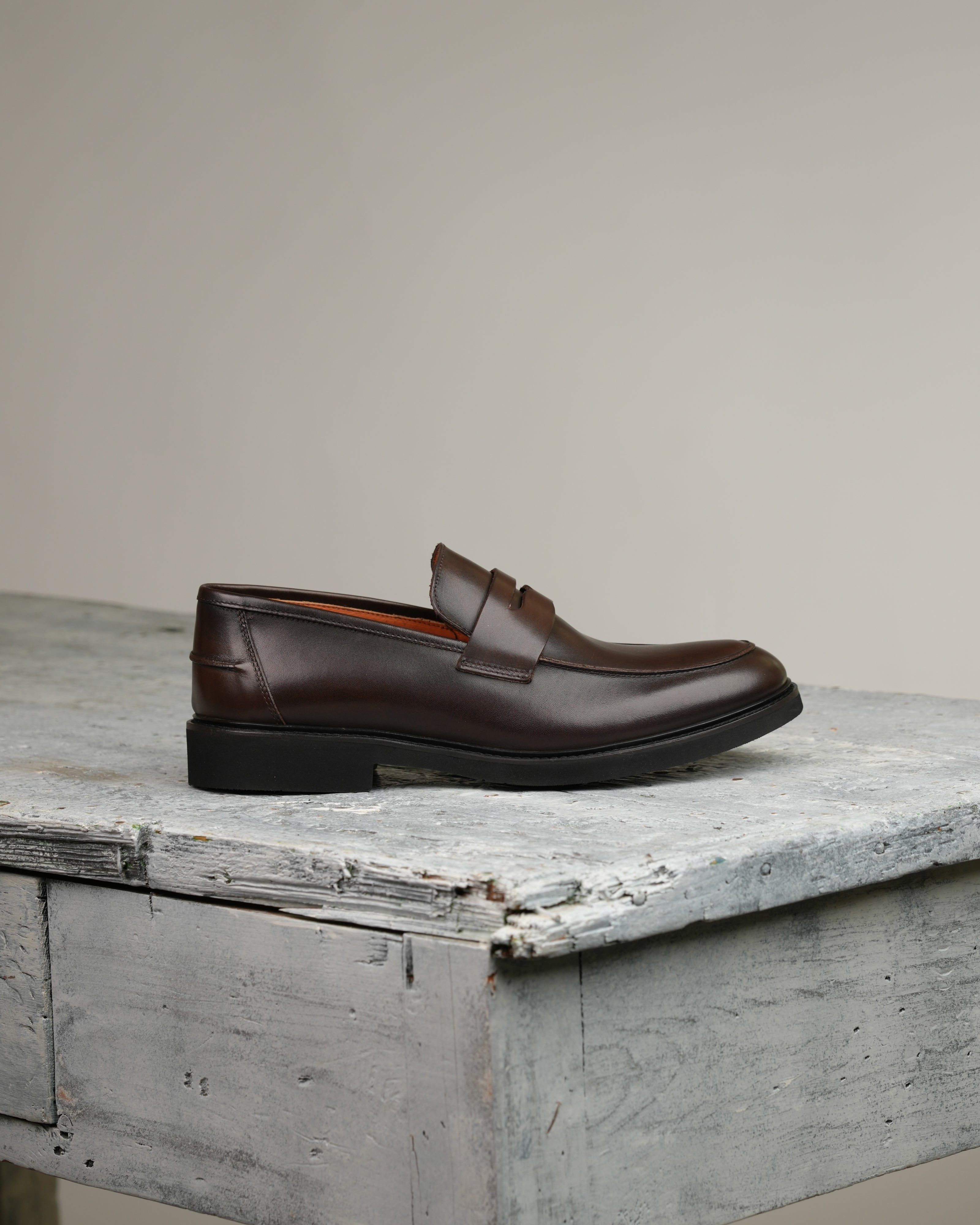 SHALAPI italian penny loafers for men in brown
