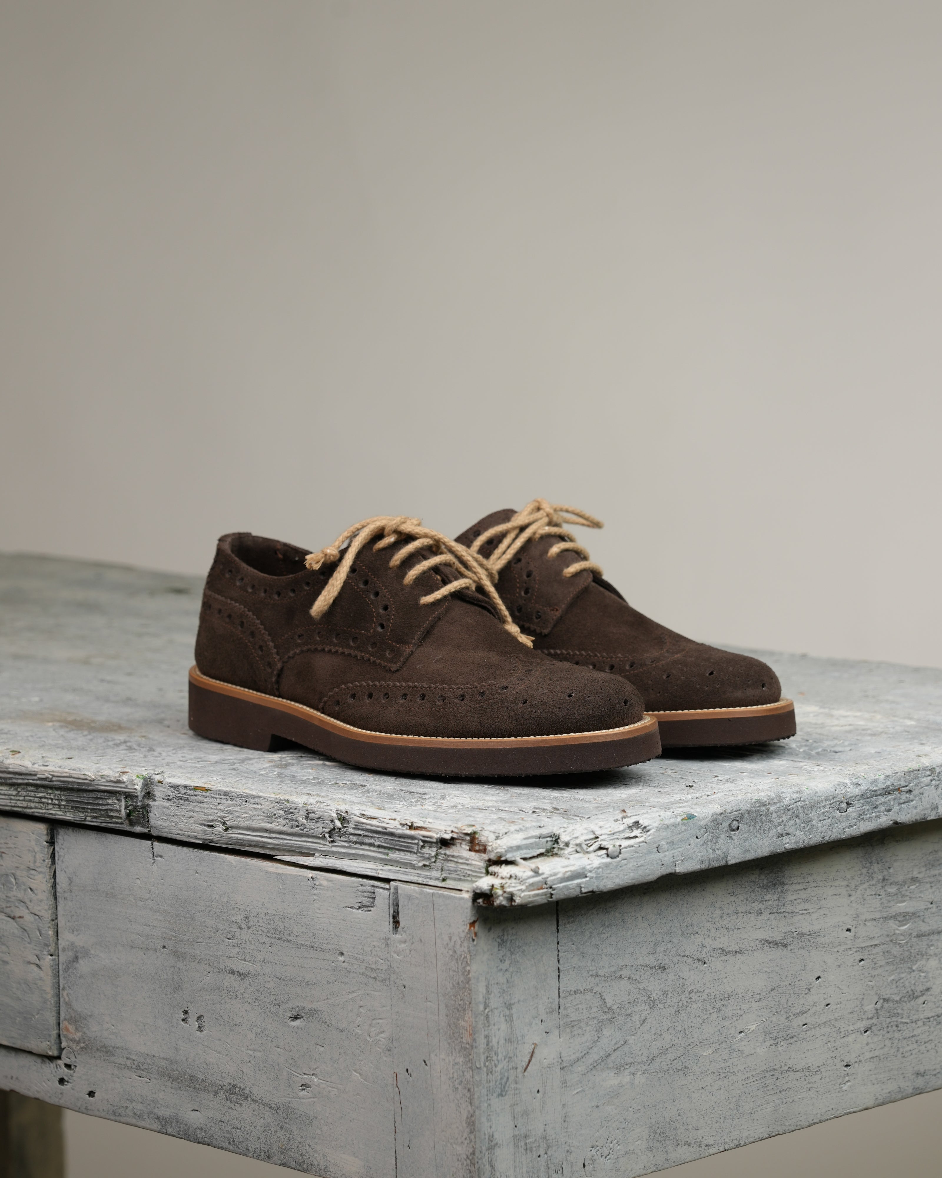 Ponente – Oxford brogue in Brown Suede