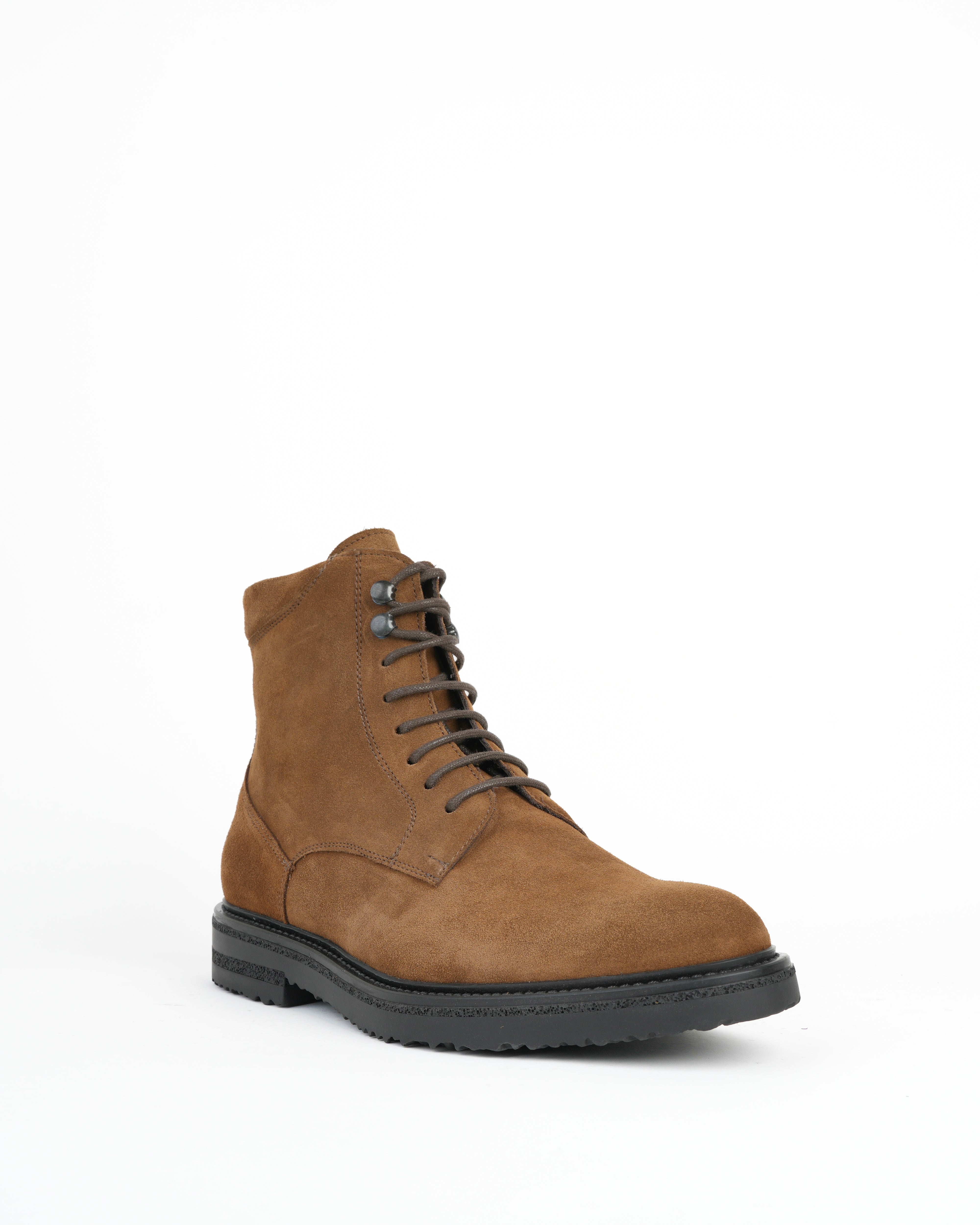 SHALAPI luxury 1.1 plain toe boots in suede leather in Camel