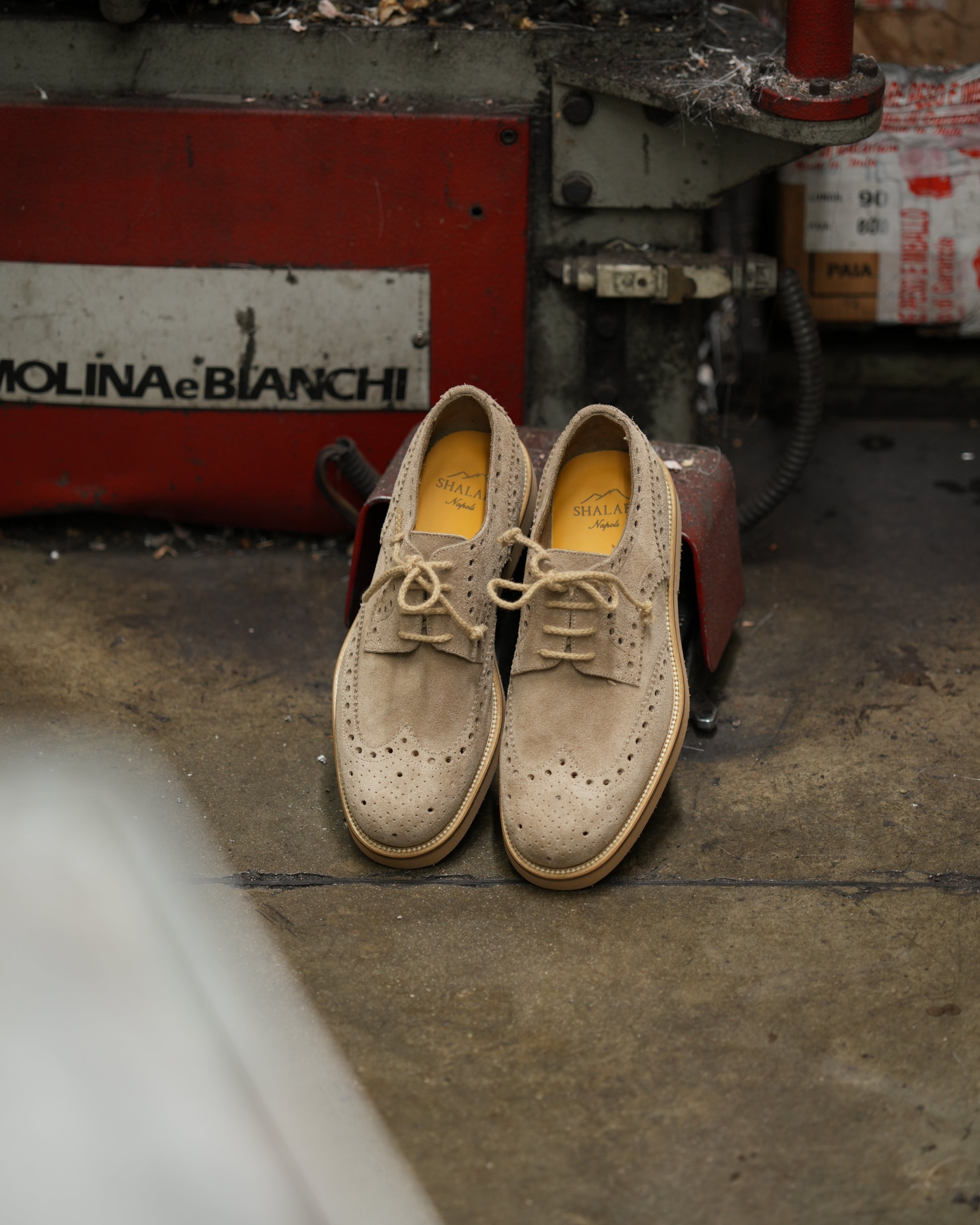 Ponente – Oxford brogue in Beige Suede