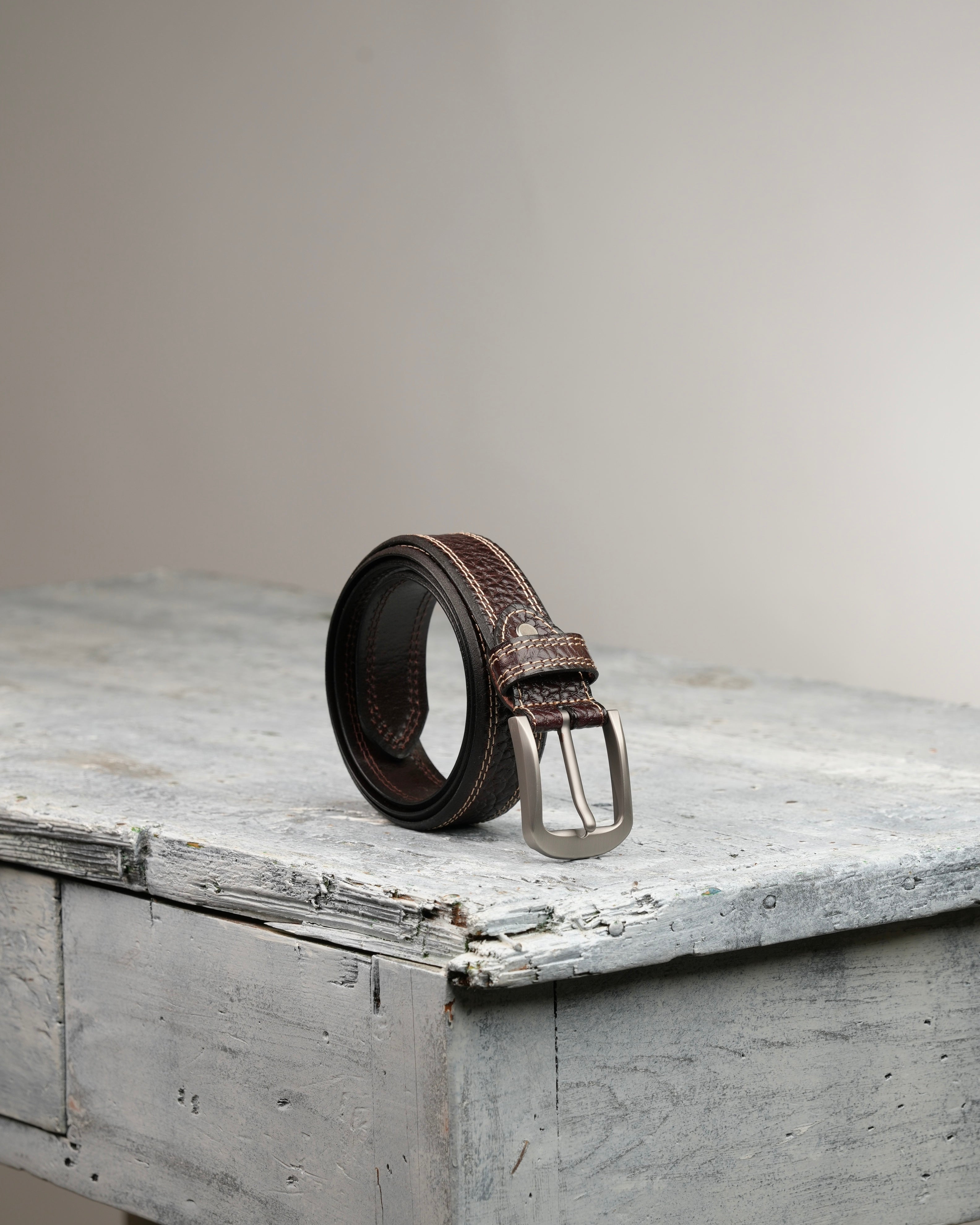 SHALAPI Genuine leather belts for jeans in black