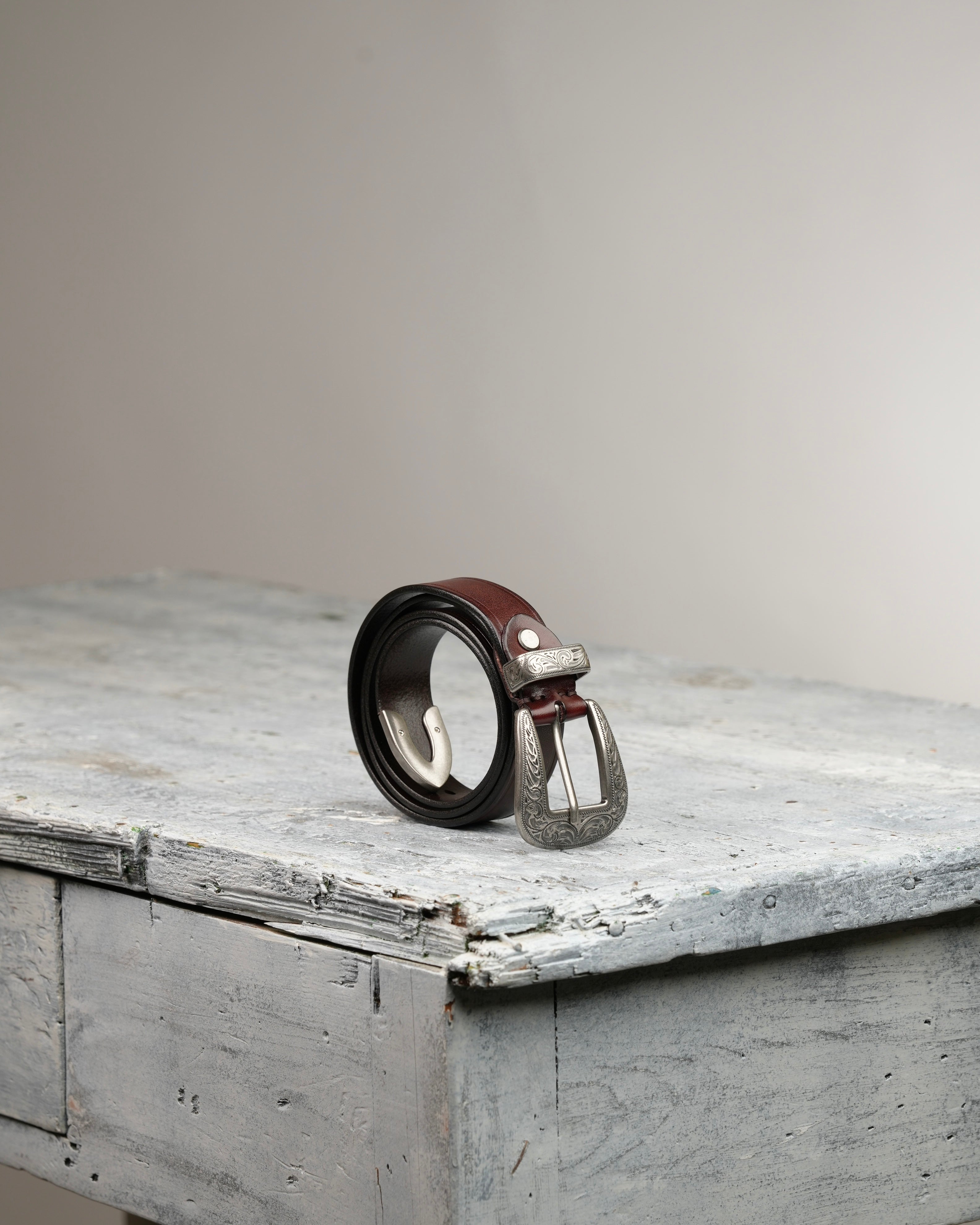 SHALAPI Genuine leather belts in dark brown