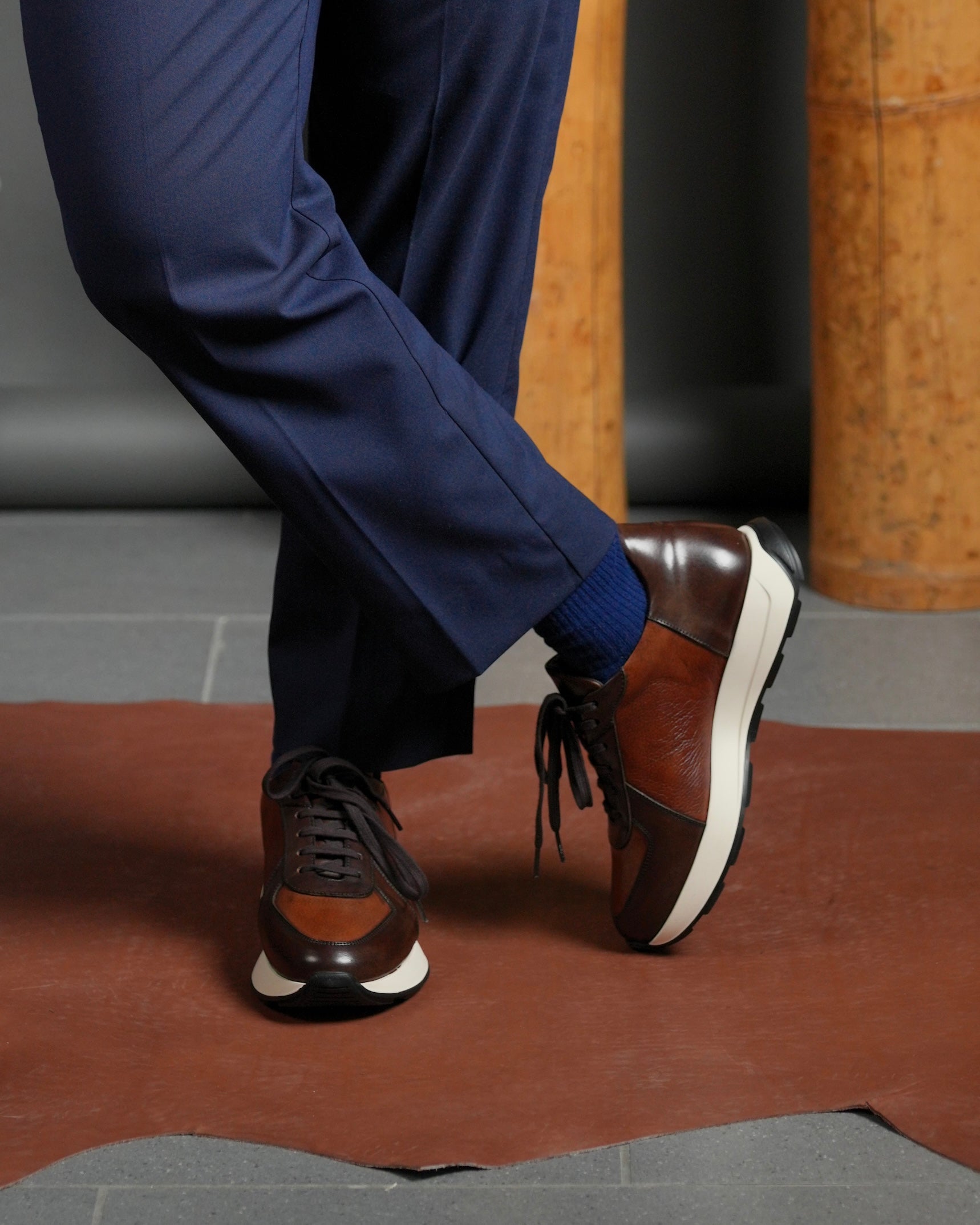 SHALAPI Milano 1.1 luxury sneakers for men in camel