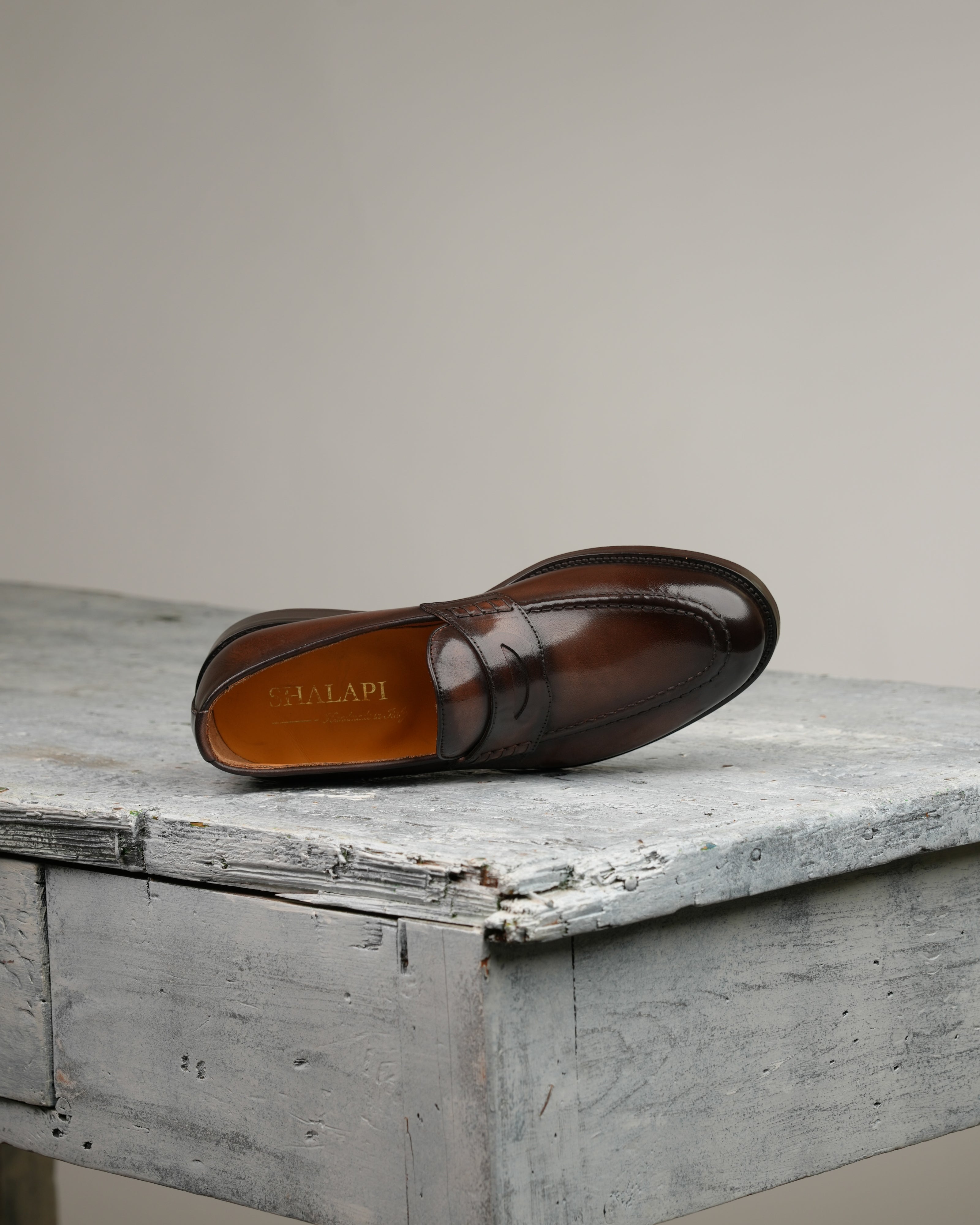SHALAPI Napoli 1.1 penny loafers for men in Brown