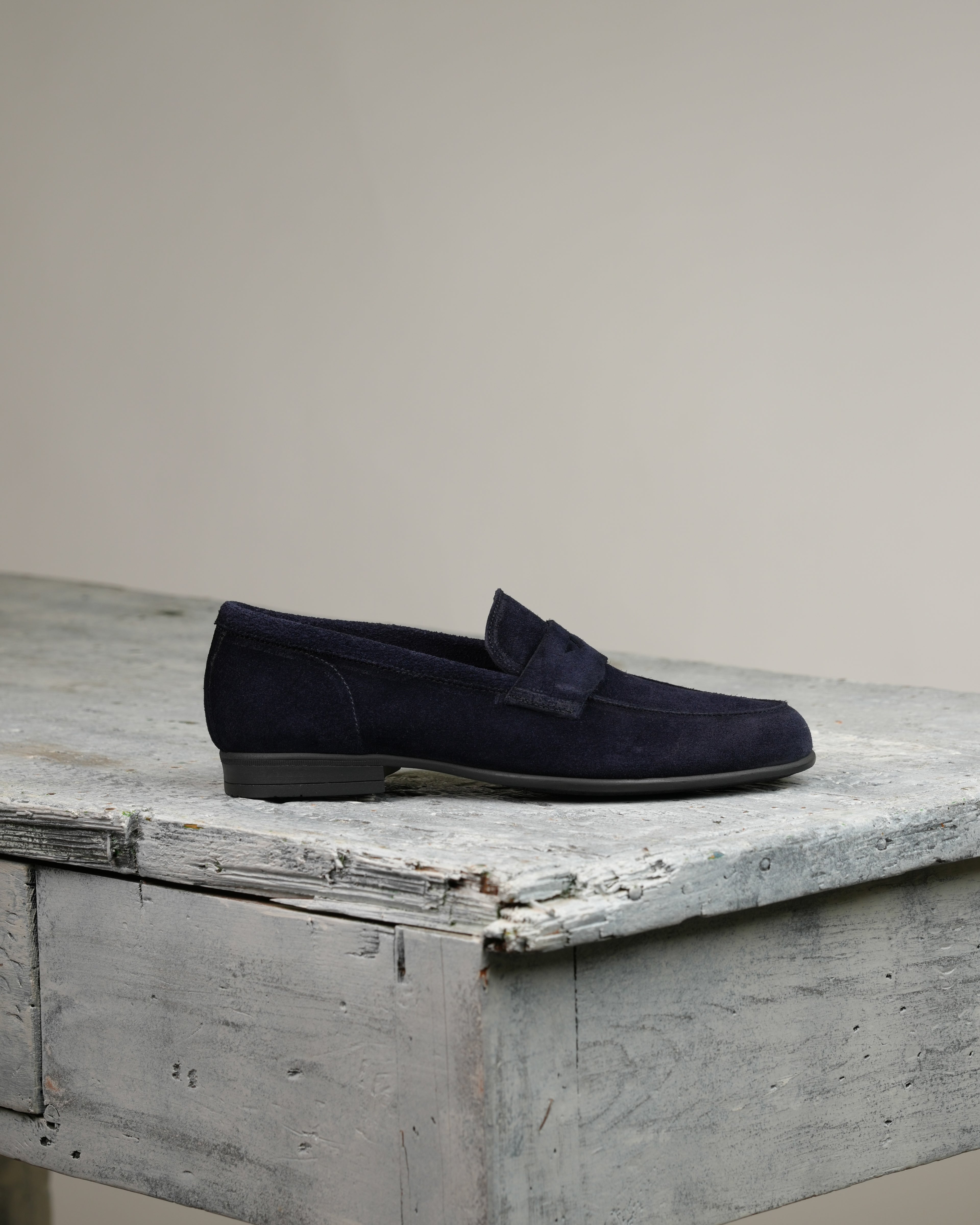 Marechiaro penny loafers in suede blue