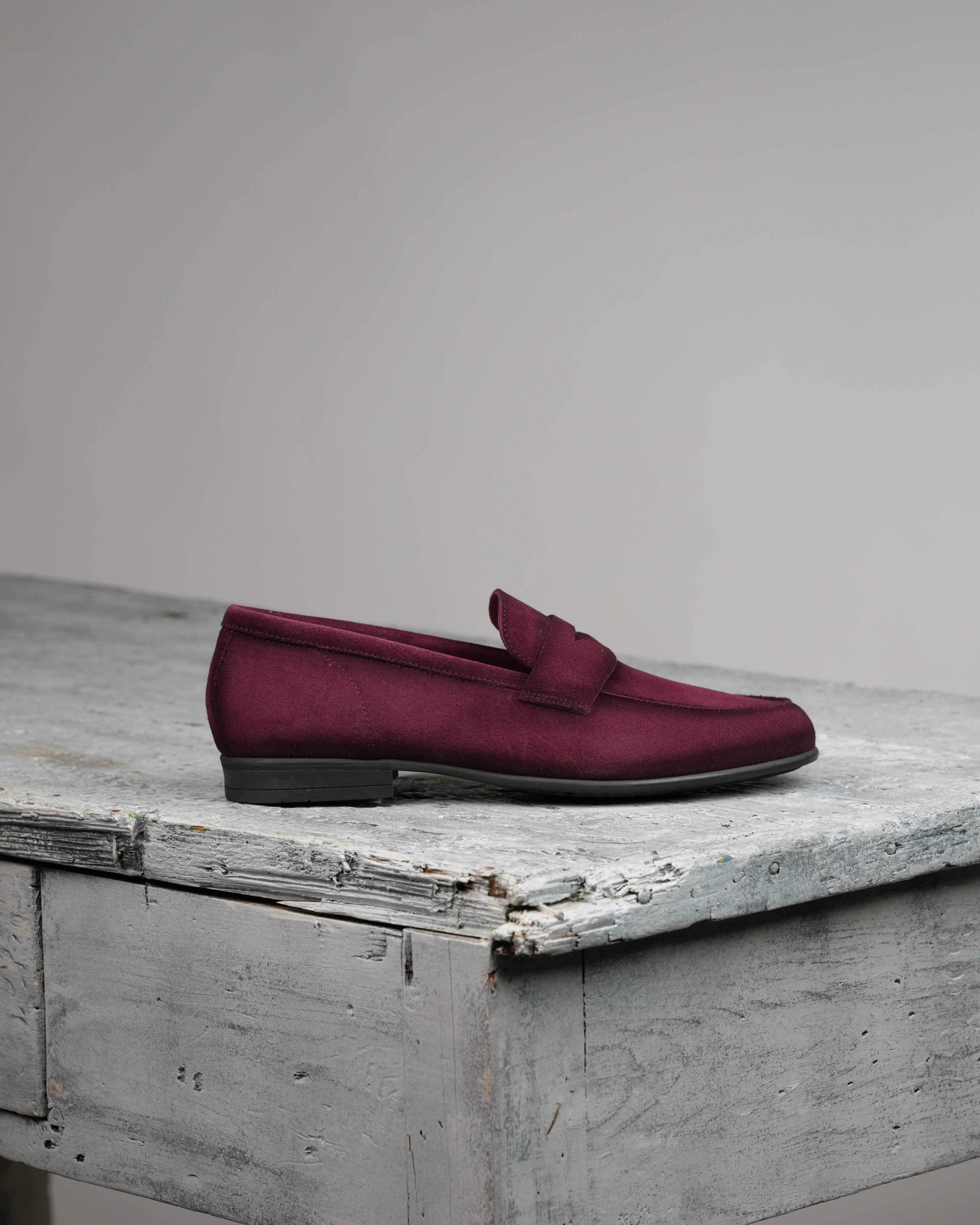 Marechiaro penny loafers in suede burdo