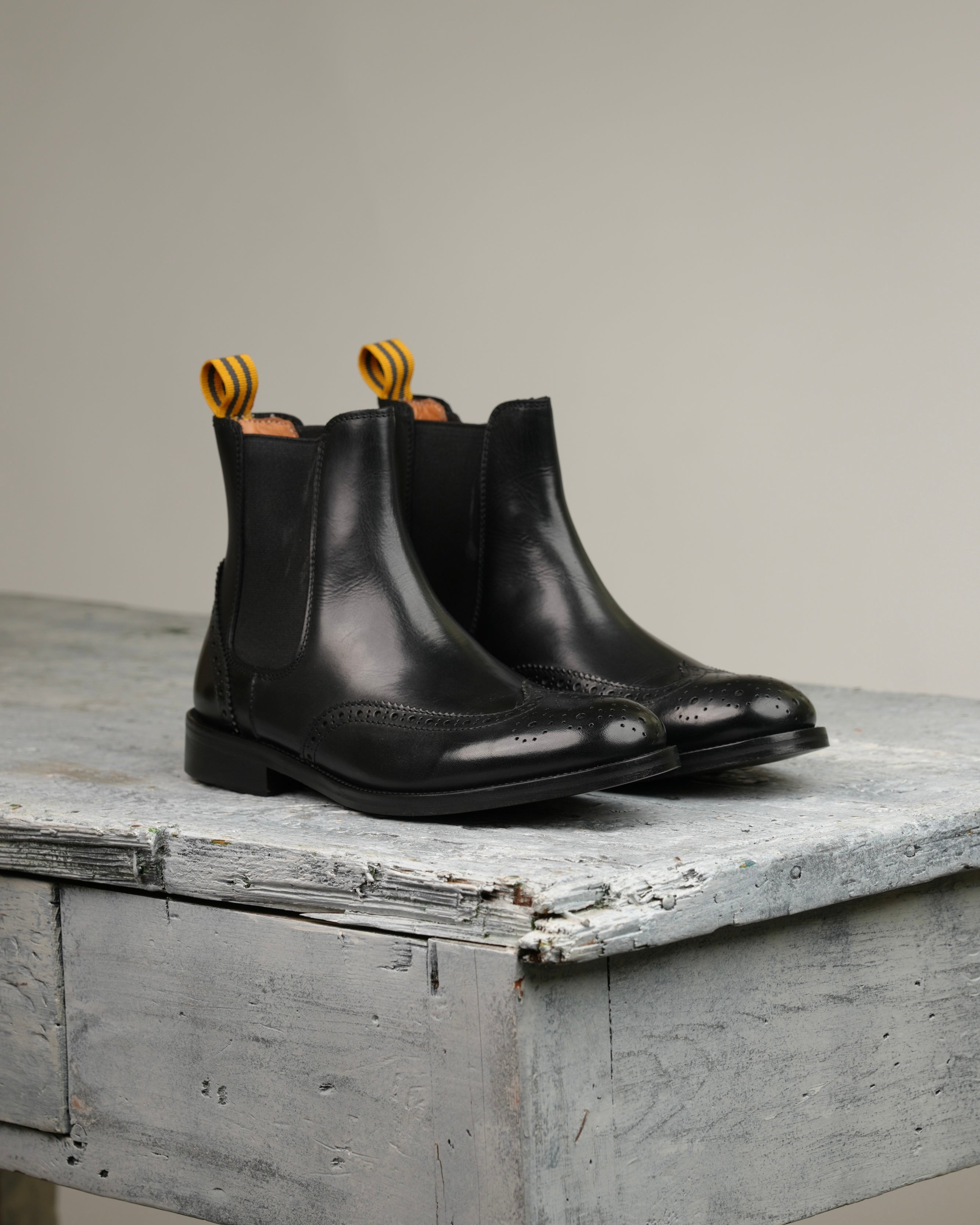 SHALAPI Napoli luxury oxford Chelsea boots 1.1 in black
