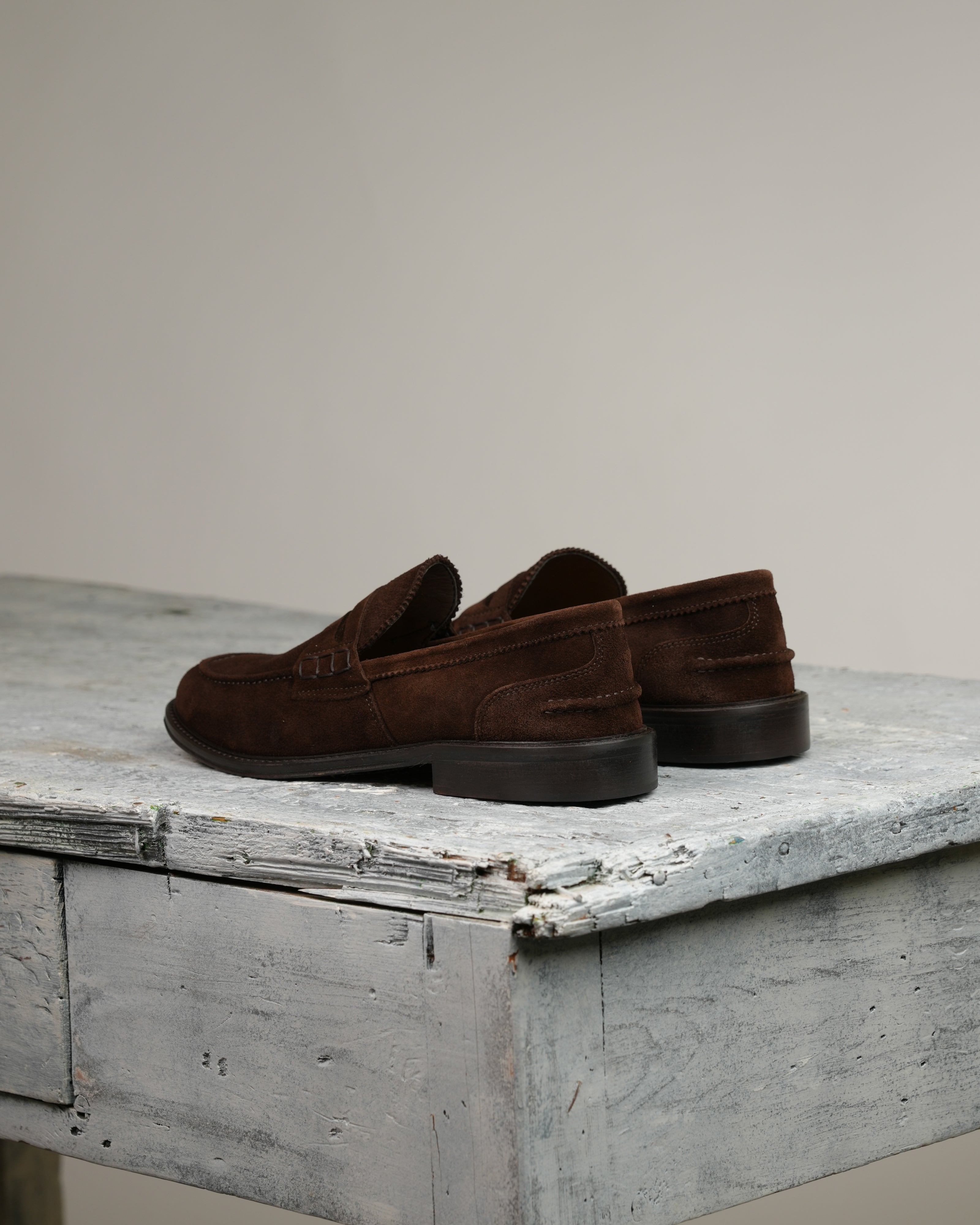 SHALAPI Matera 1.1 penny loafers for men in suede Brown