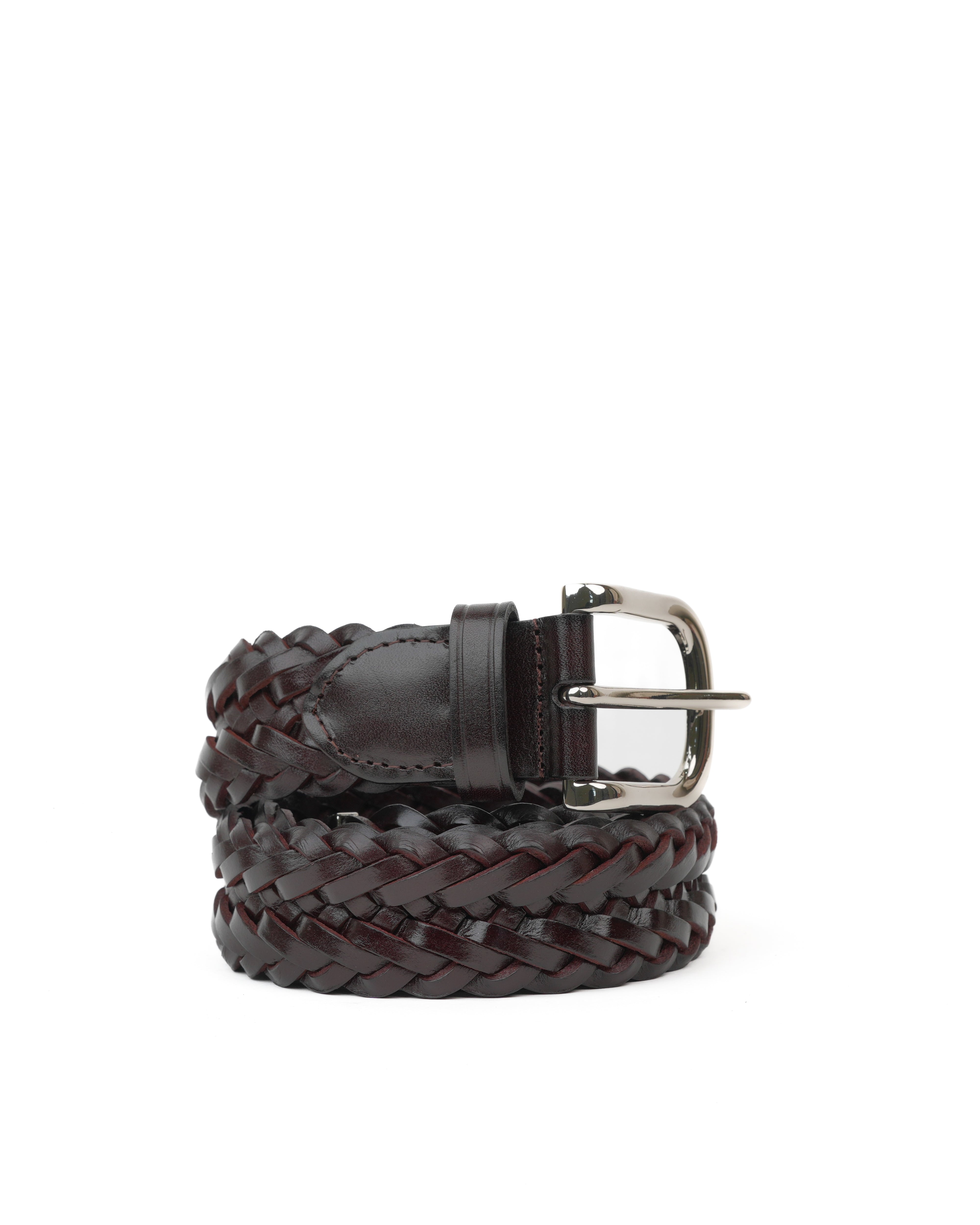Handmade Braided Leather Belt in brown – Shalapi Italy