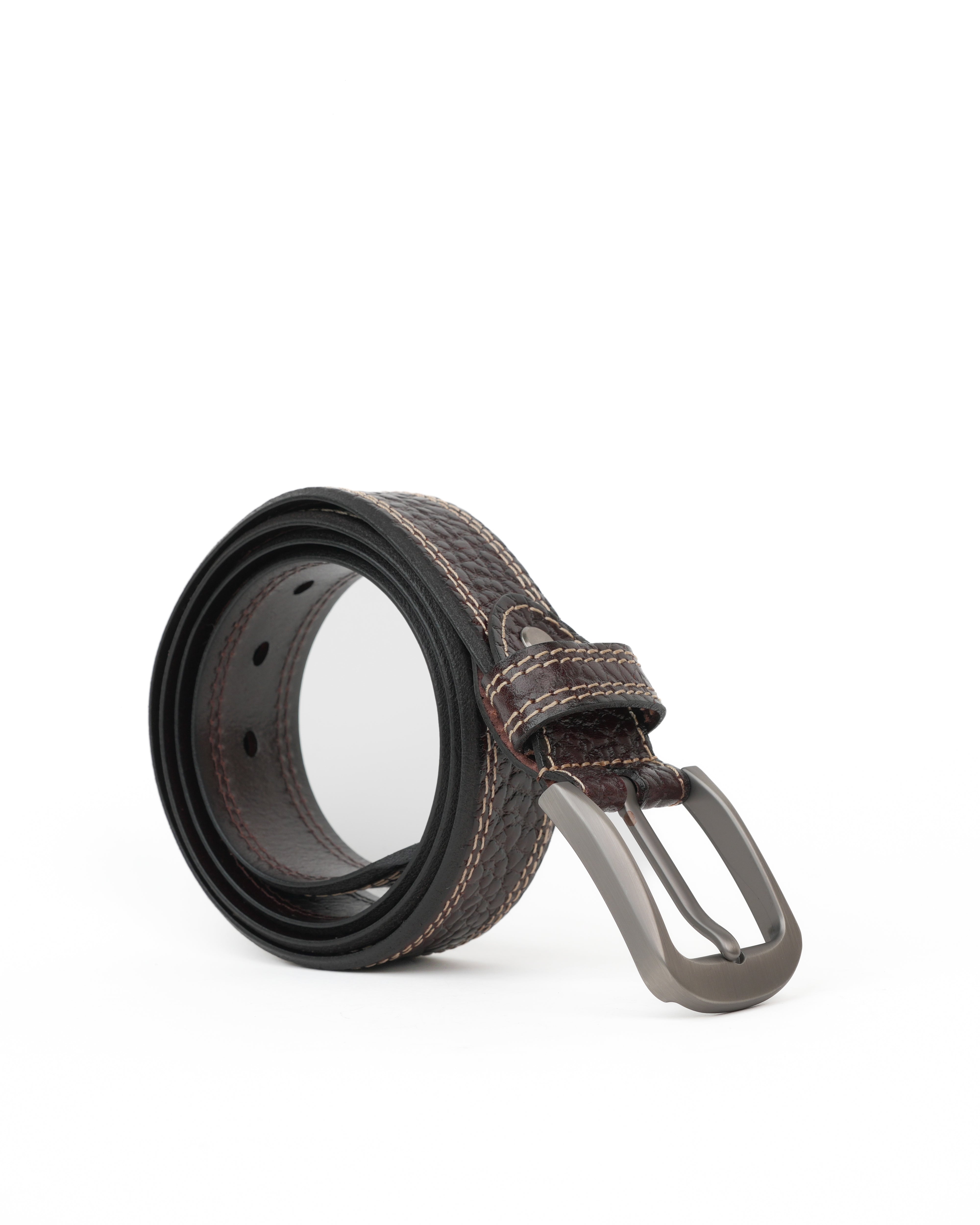 SHALAPI Genuine leather belts for jeans in black