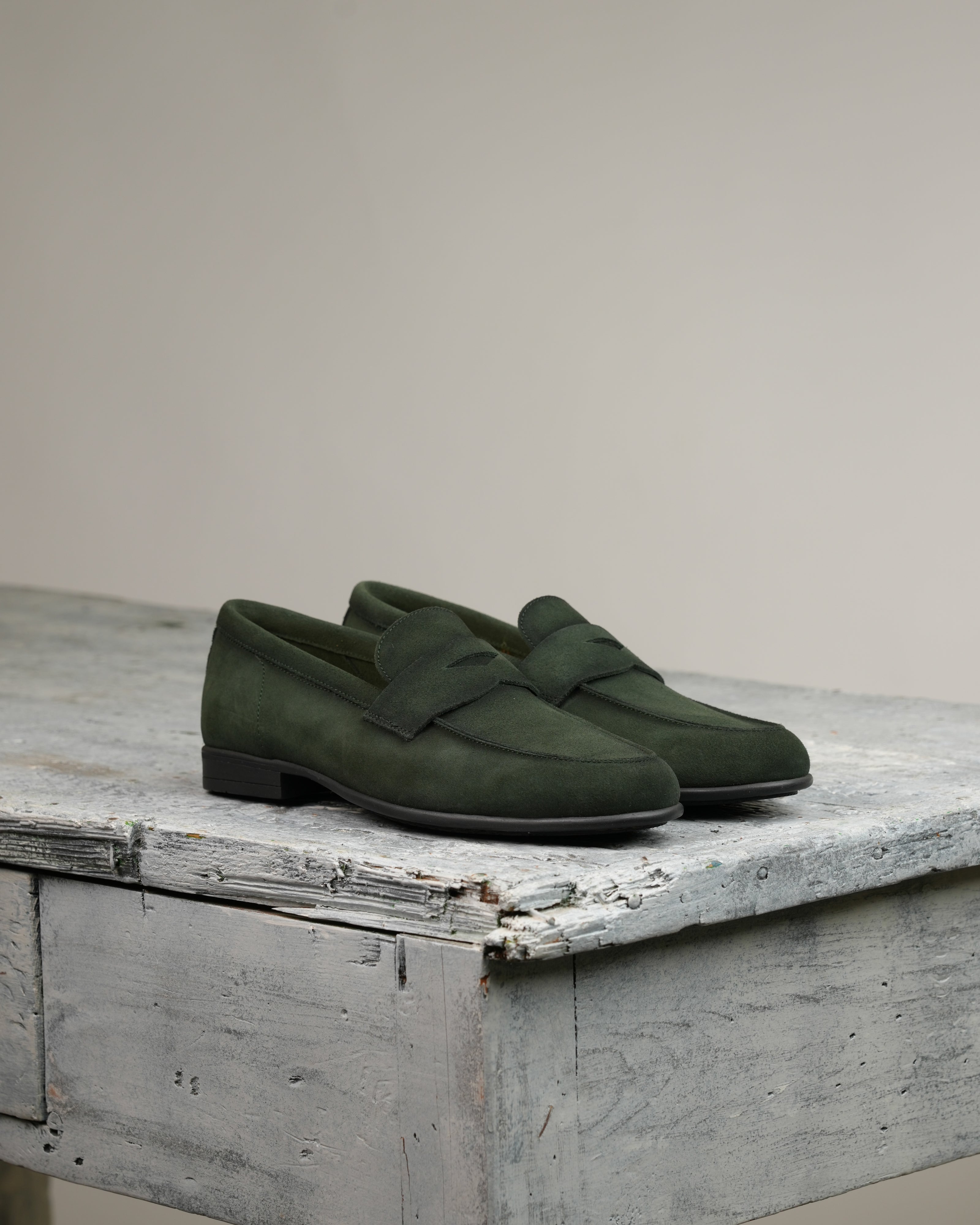Marechiaro penny loafers im suede green
