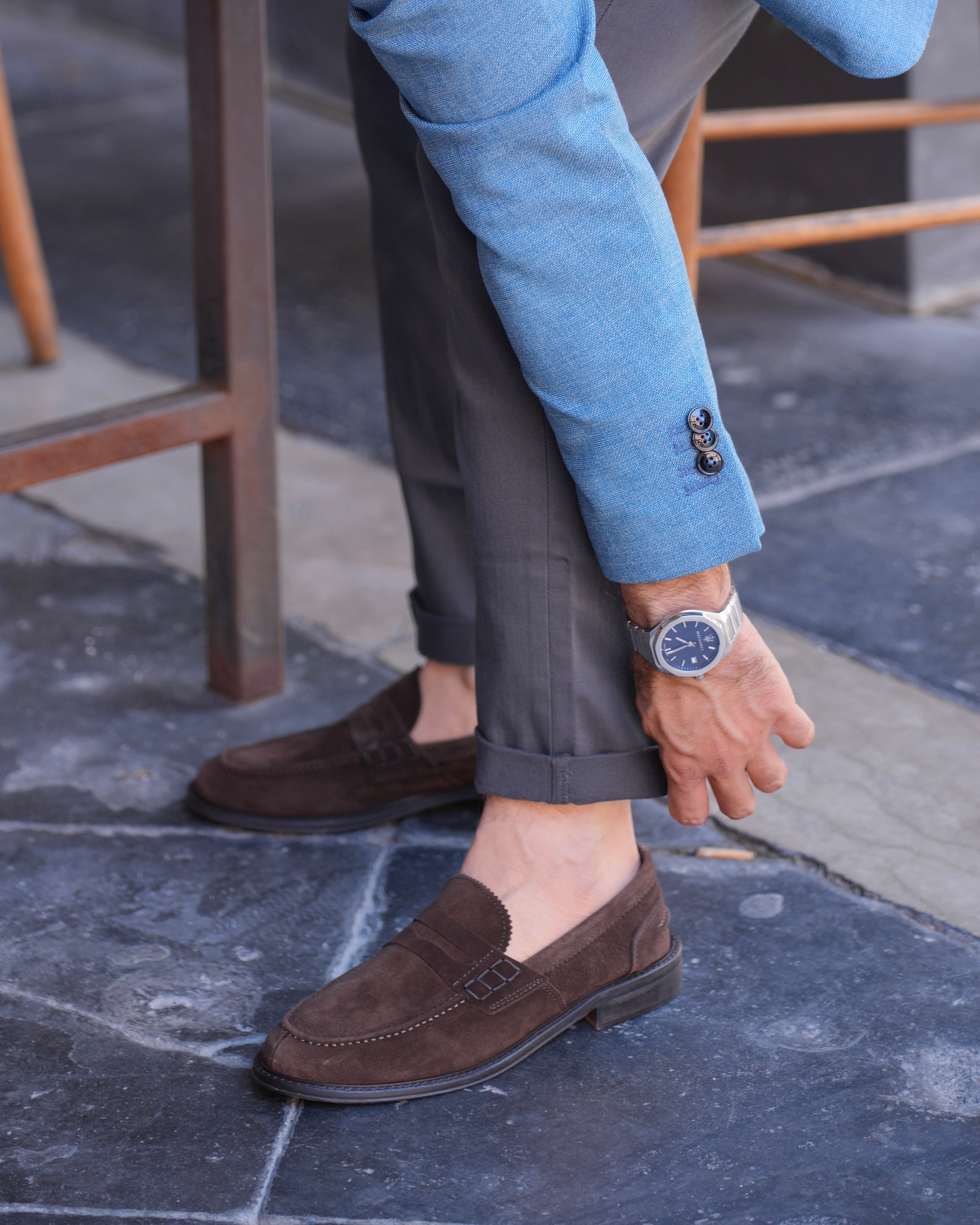 SHALAPI Matera 1.1 penny loafers for men in suede Brown