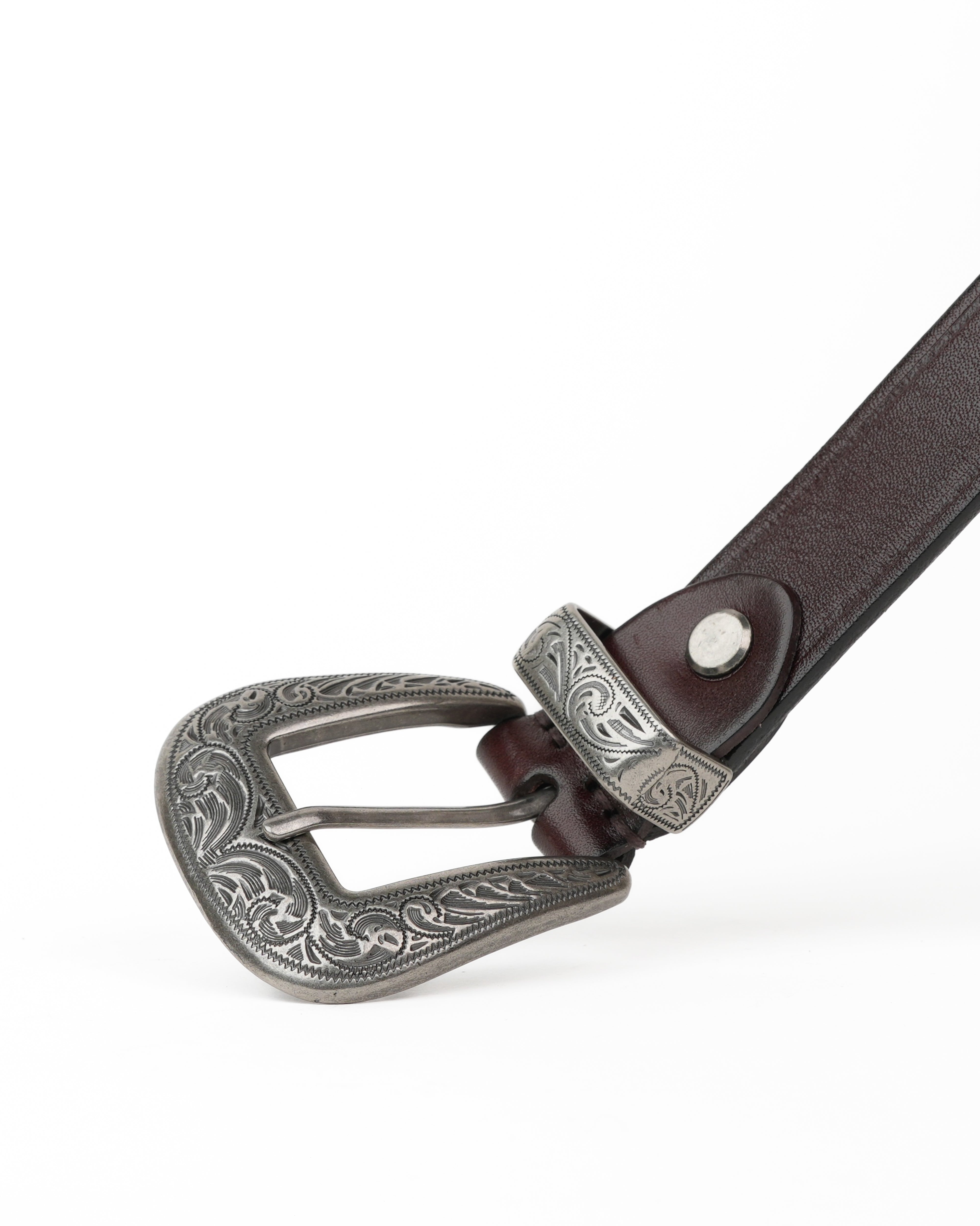 SHALAPI Genuine leather belts in dark brown