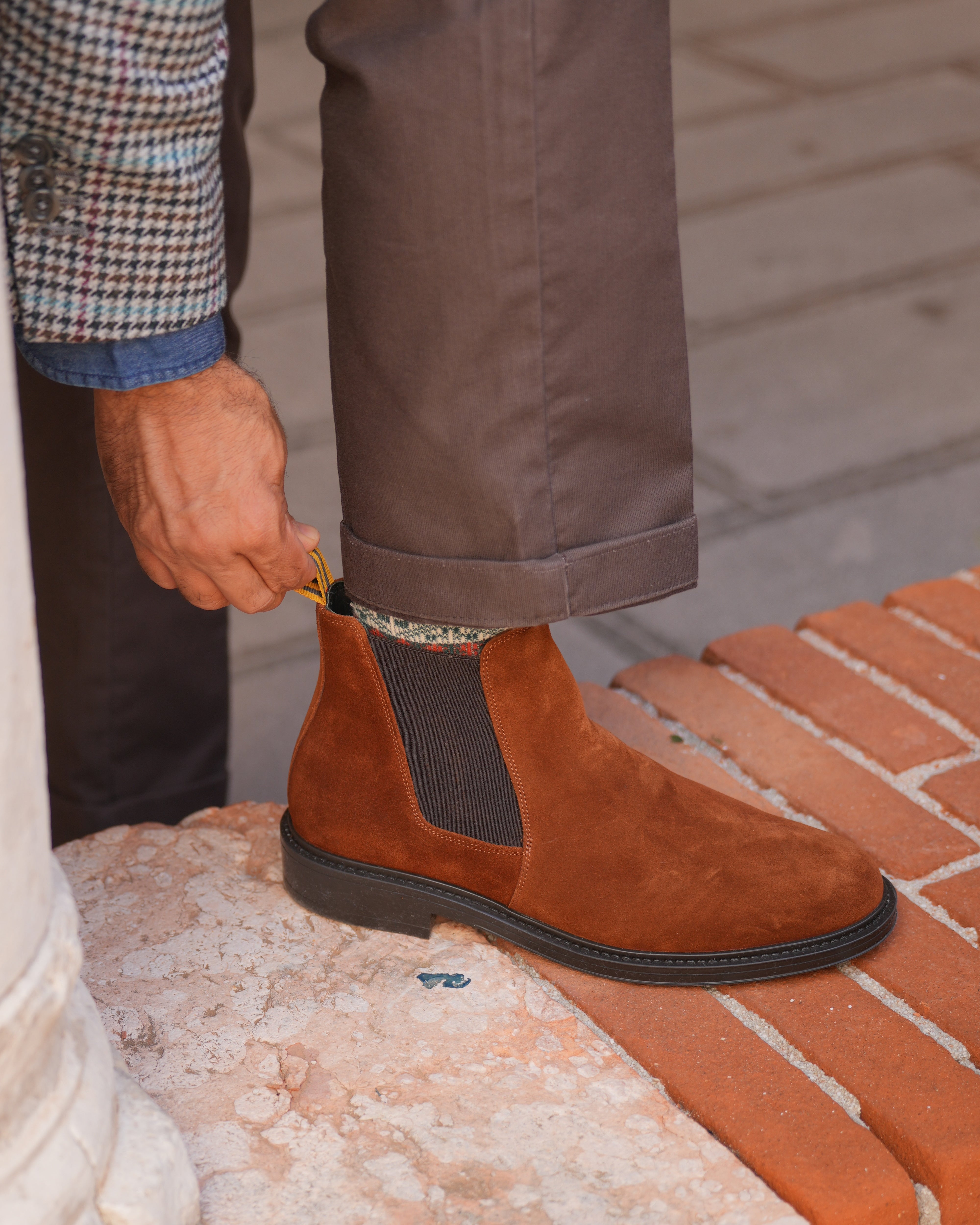 SHALAPI luxury Street boots 1.1 in suede camel