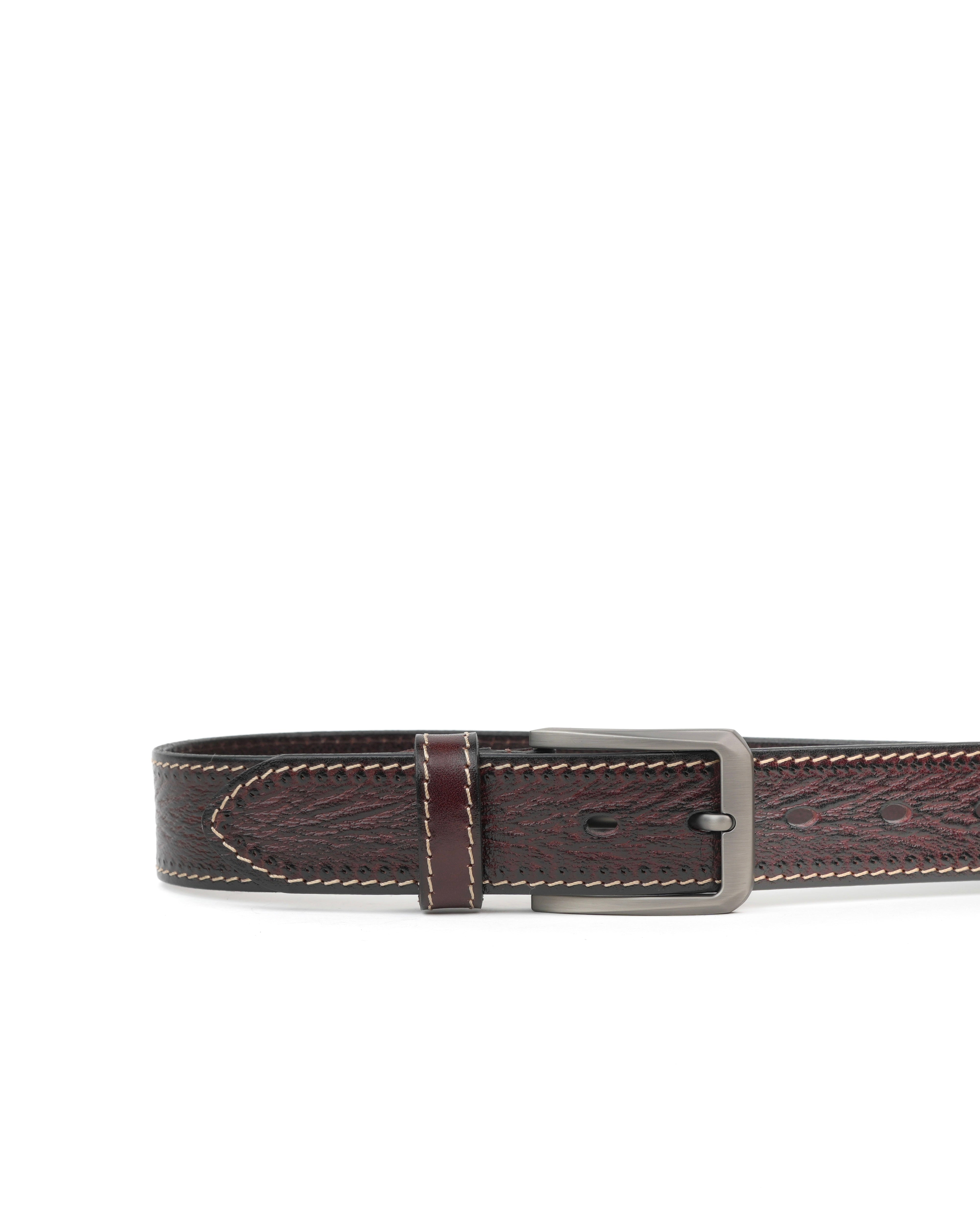 SHALAPI Genuine leather belts in dark brown