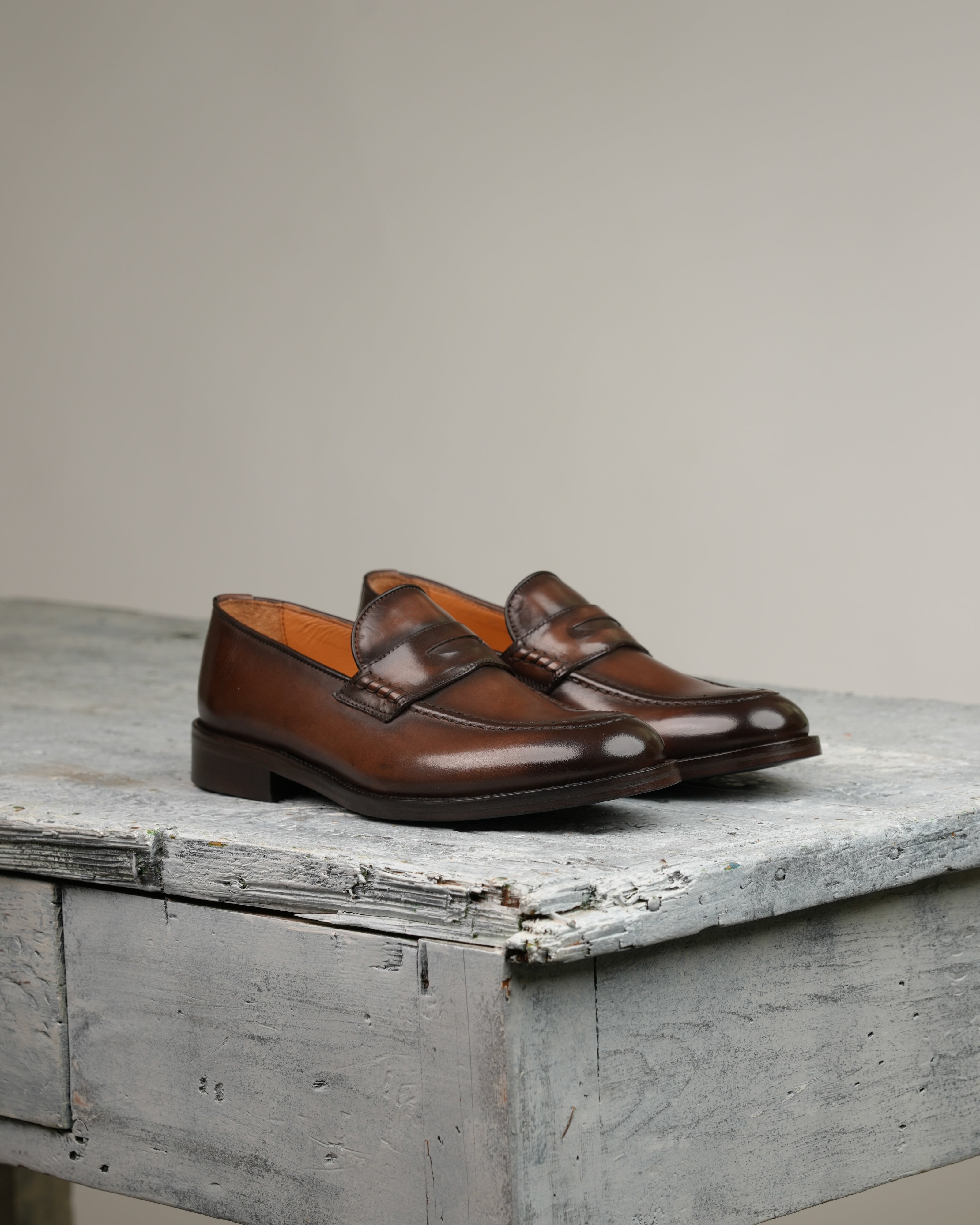 SHALAPI Napoli 1.1 penny loafers for men in Brown