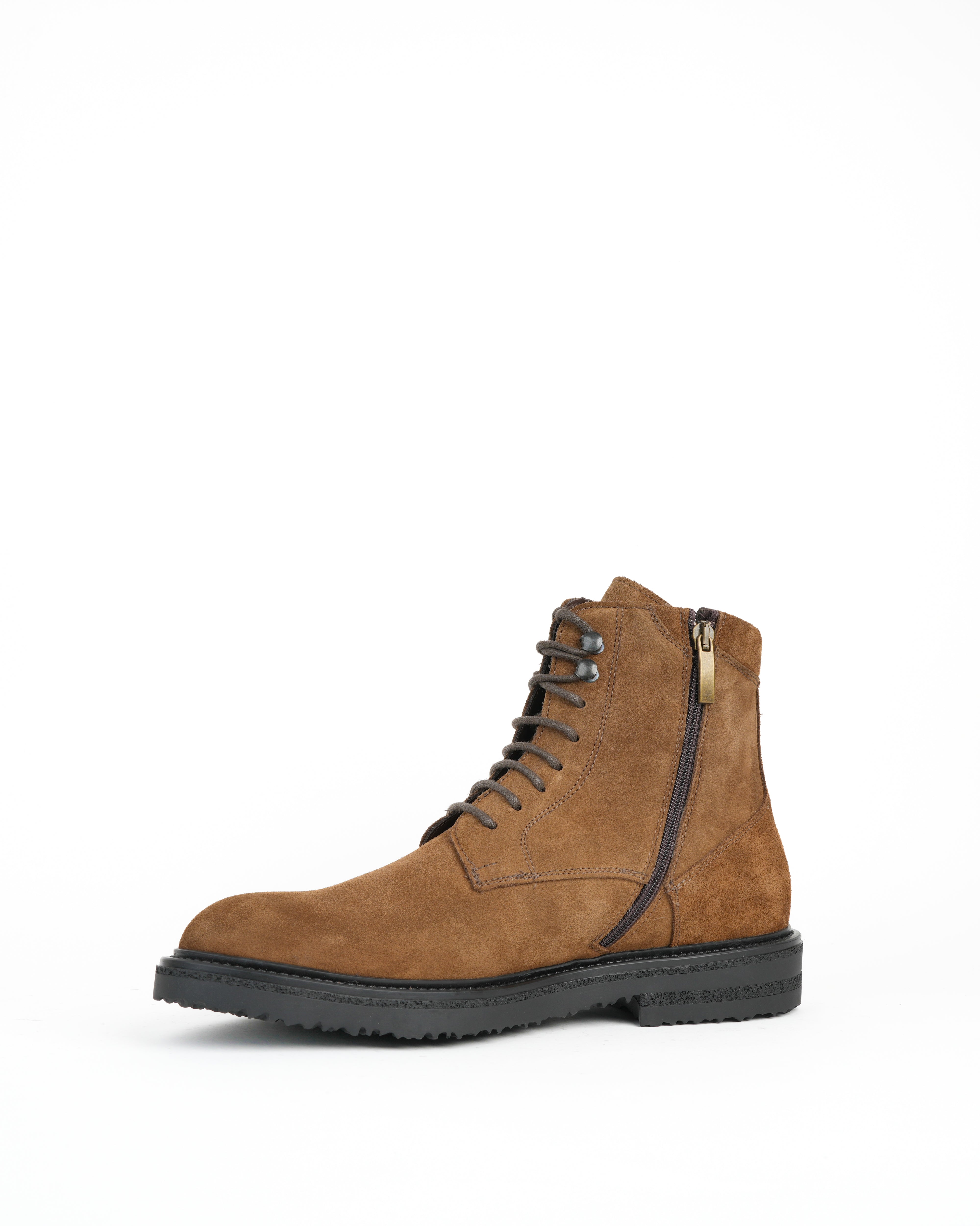 SHALAPI luxury 1.1 plain toe boots in suede leather in Camel