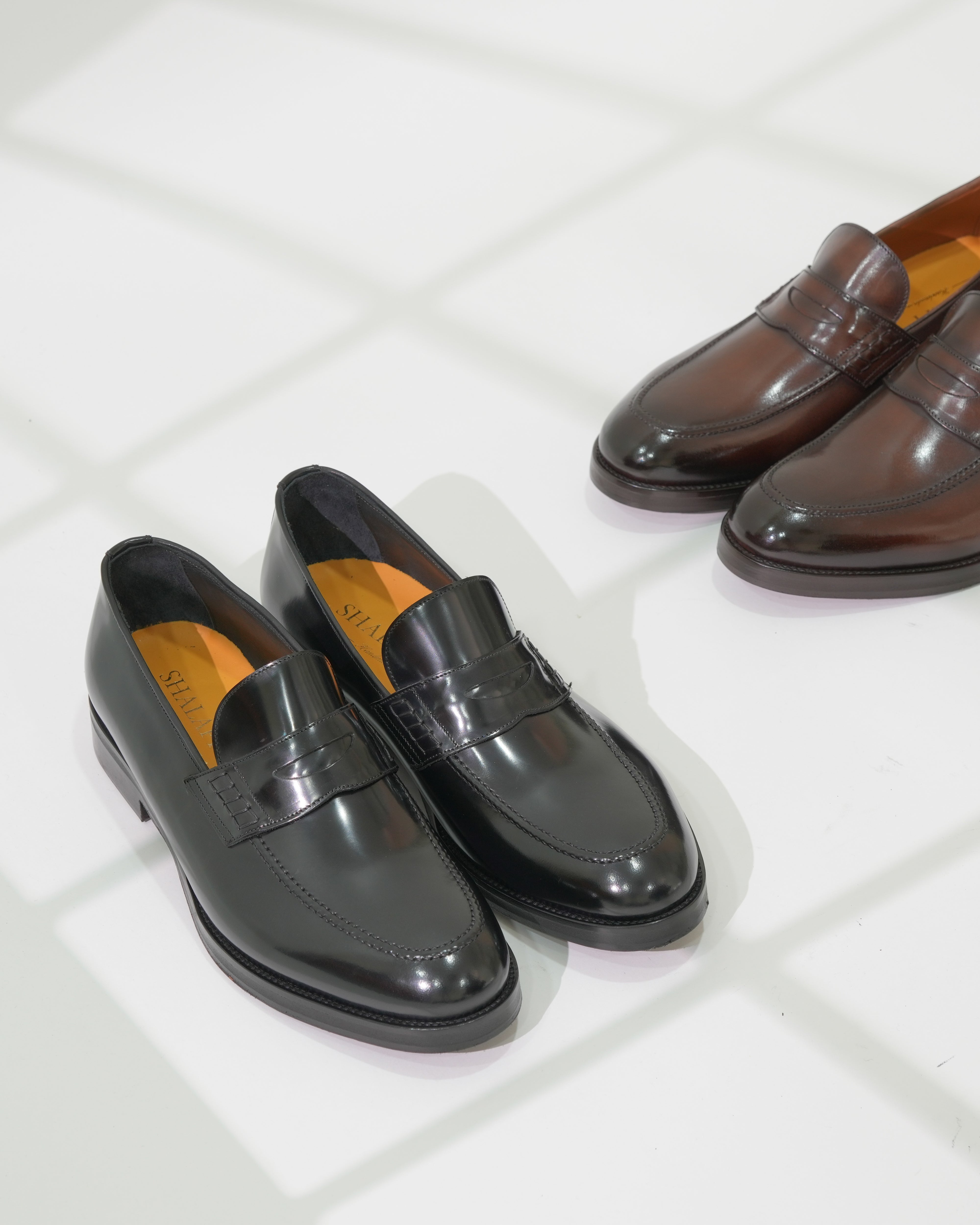 SHALAPI Napoli 1.1 penny loafers for men in Balck