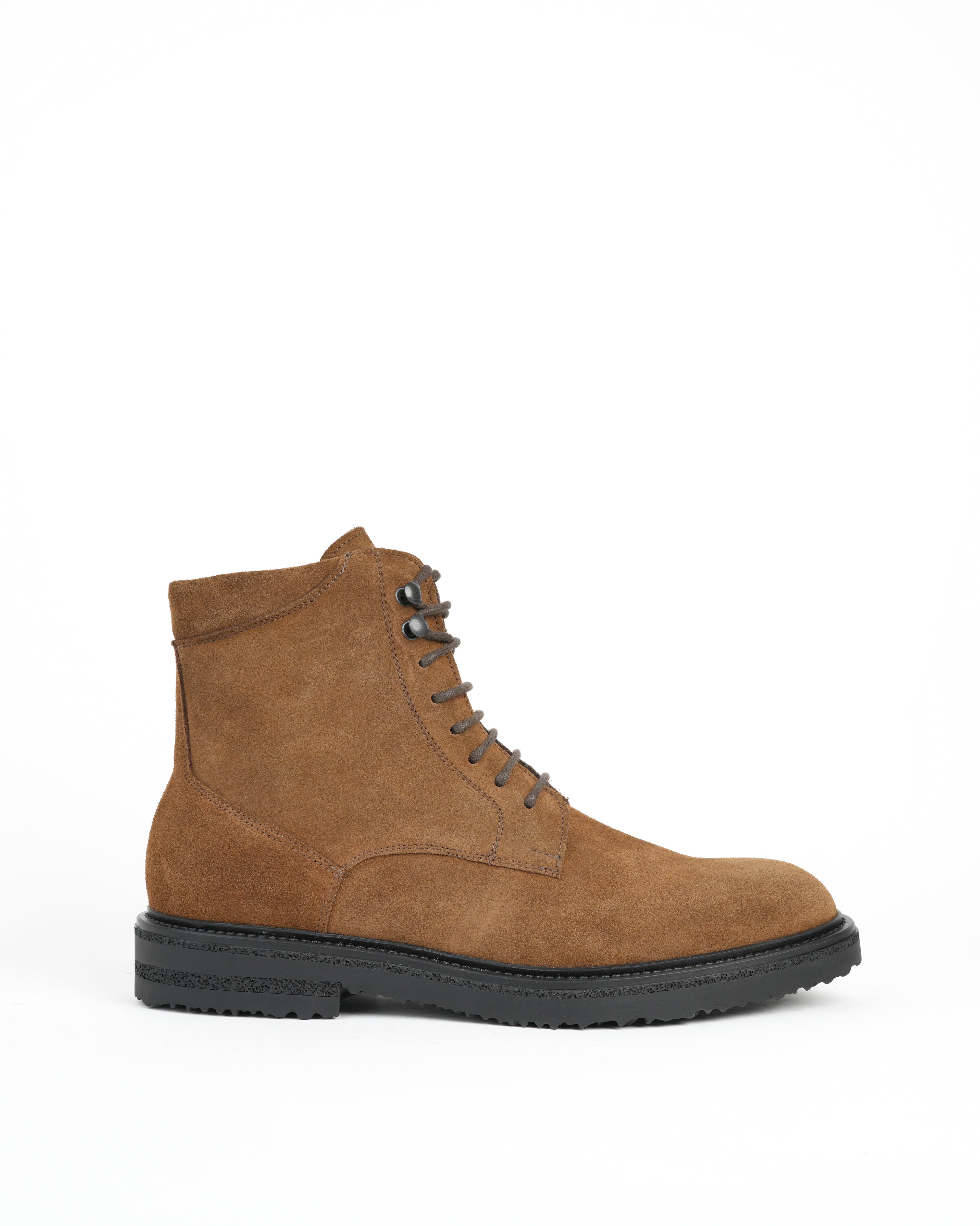 SHALAPI luxury 1.1 plain toe boots in suede leather in Camel