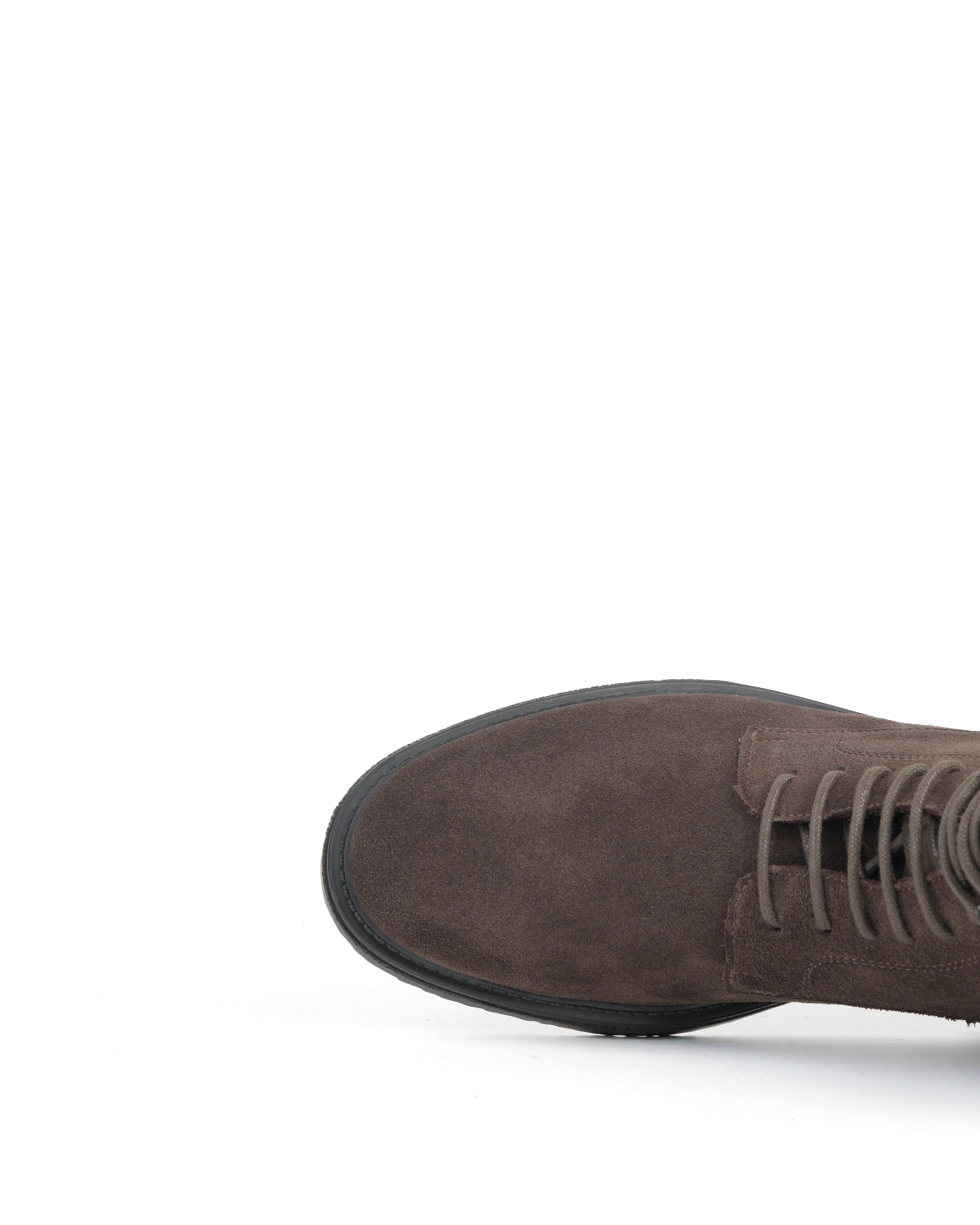 SHALAPI luxury 1.1 plain toe boots in suede leather in brown