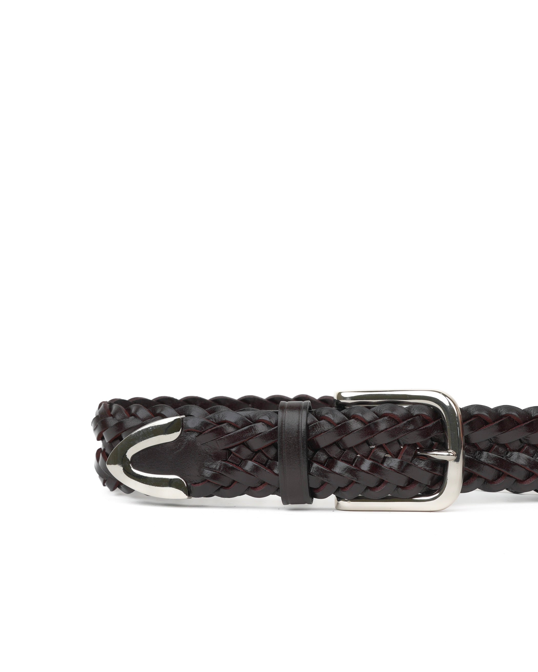 Handmade Braided Leather Belt in brown – Shalapi Italy
