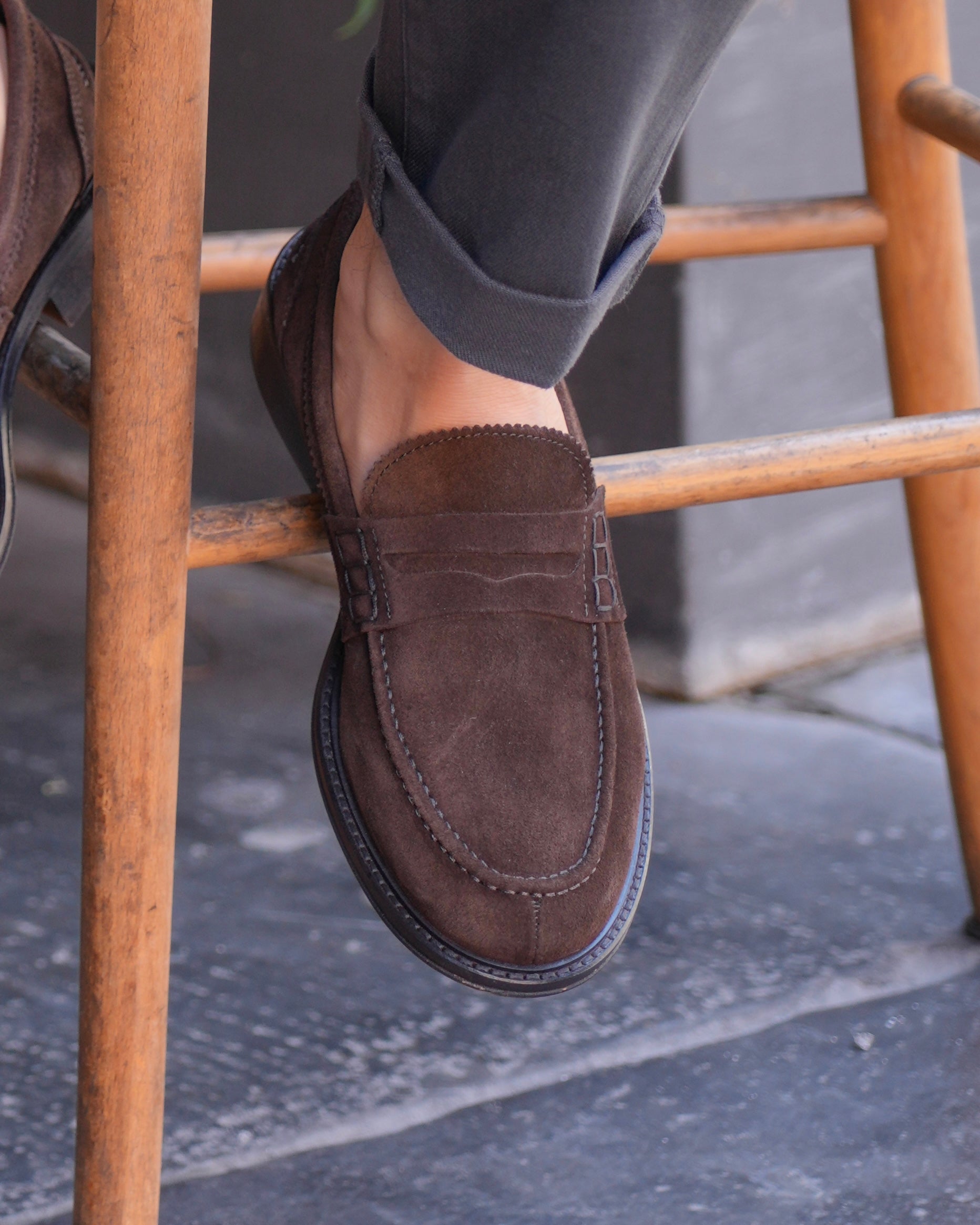 SHALAPI Matera 1.1 penny loafers for men in suede Brown