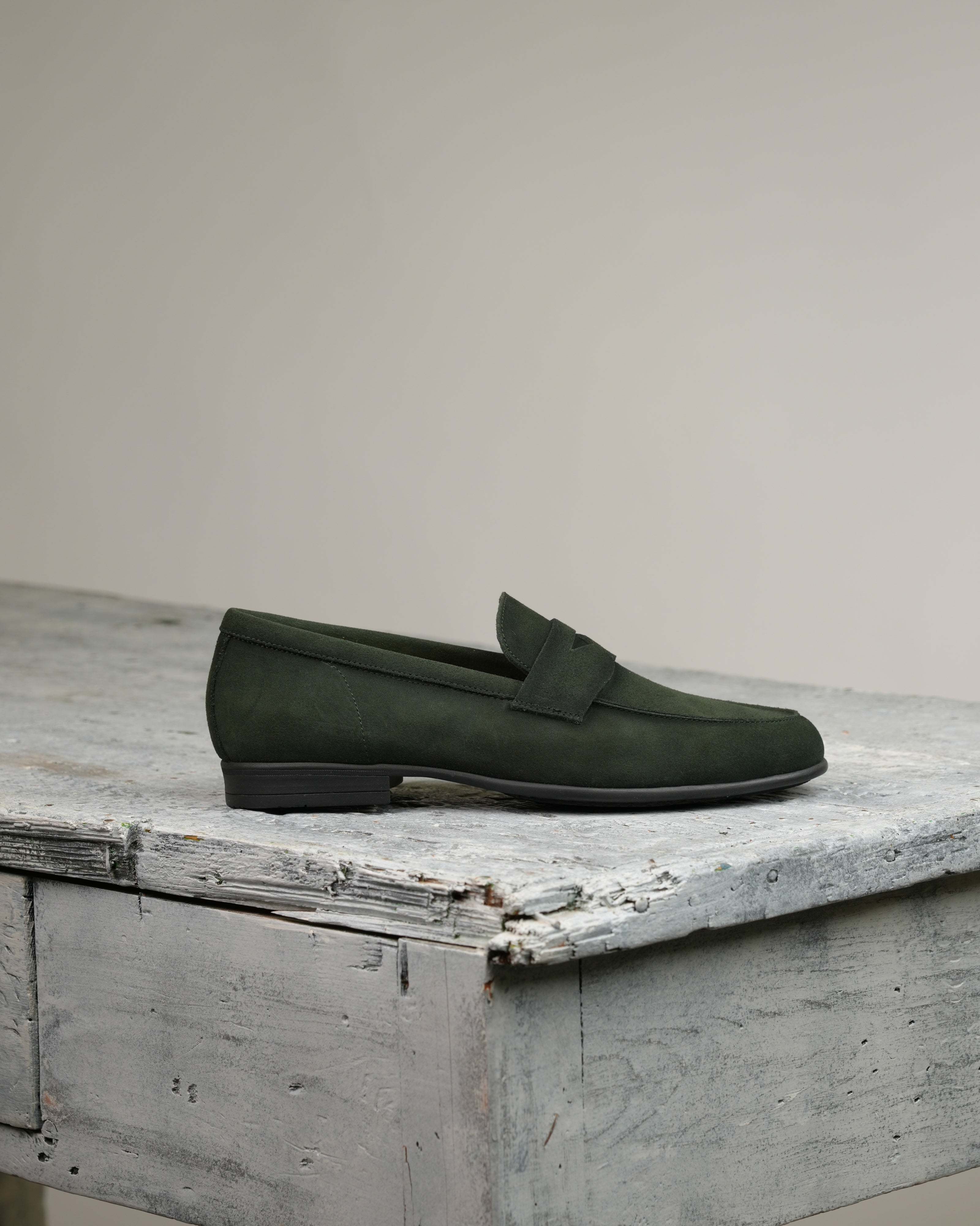 Marechiaro penny loafers im suede green