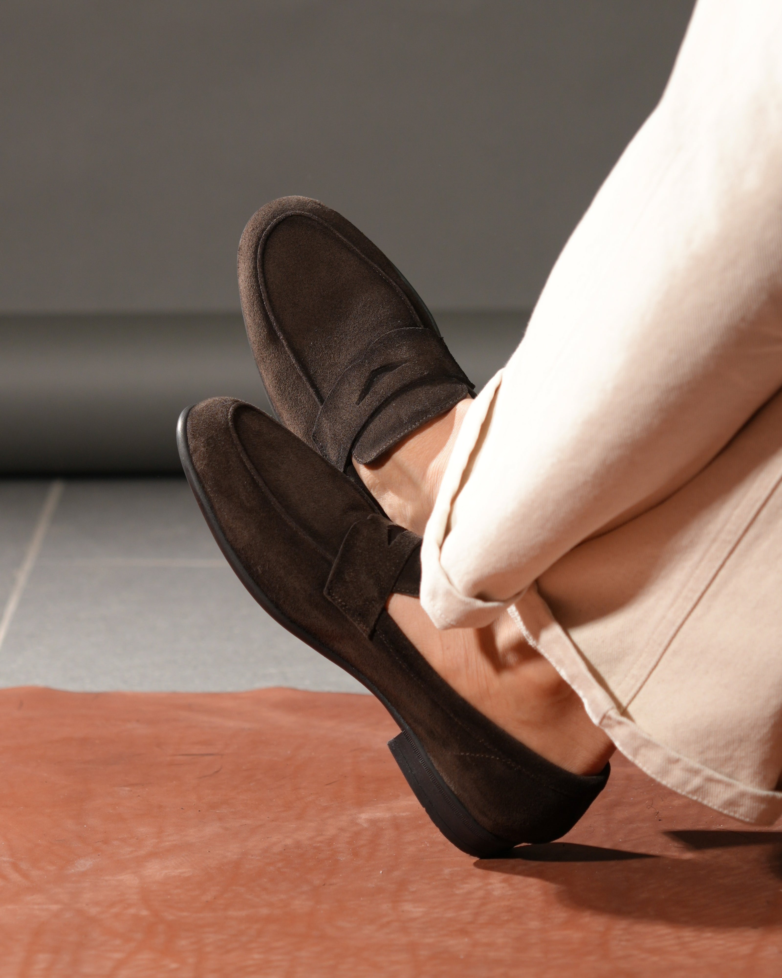 Marechiaro penny loafers in suede brown