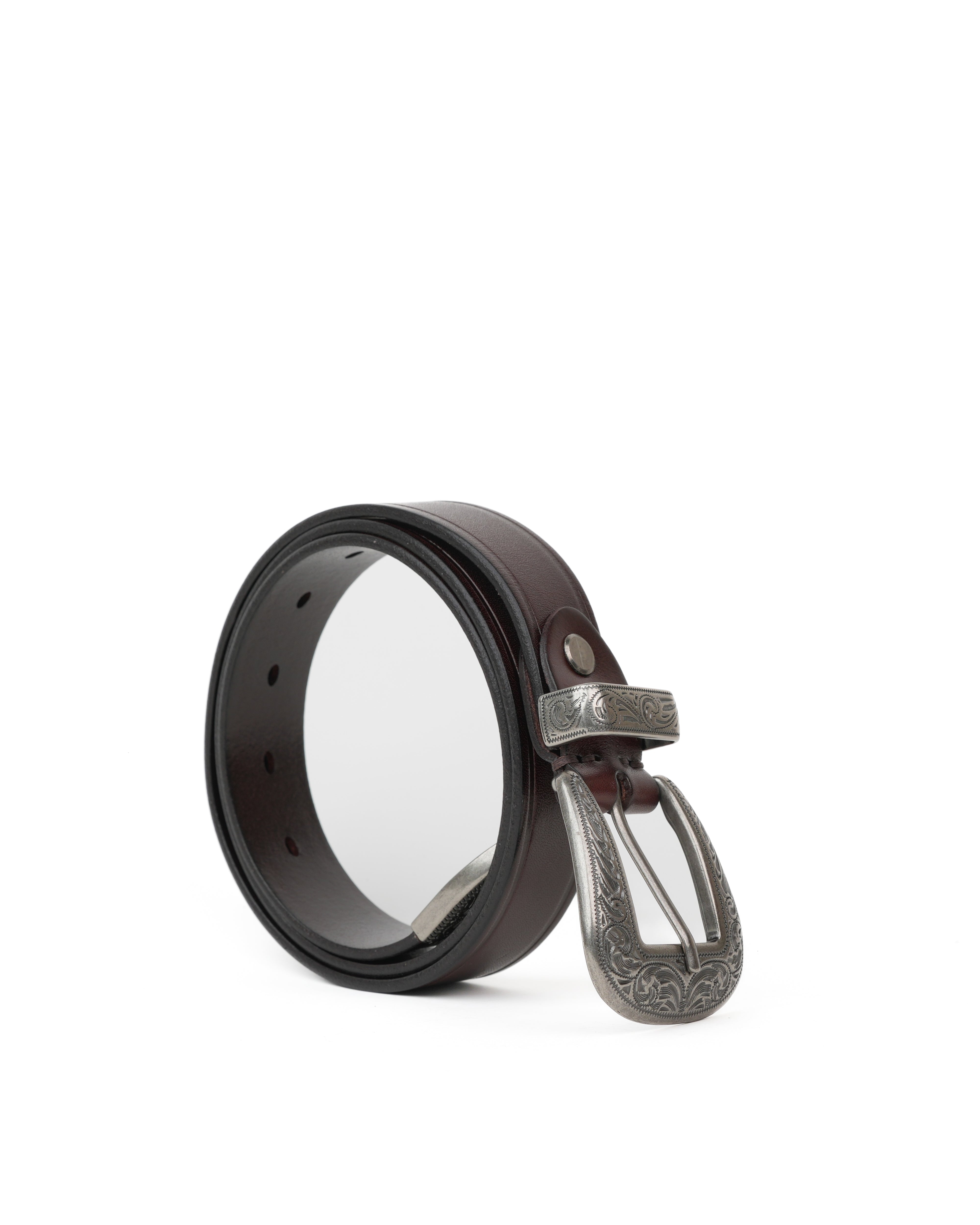 SHALAPI Genuine leather belts in dark brown