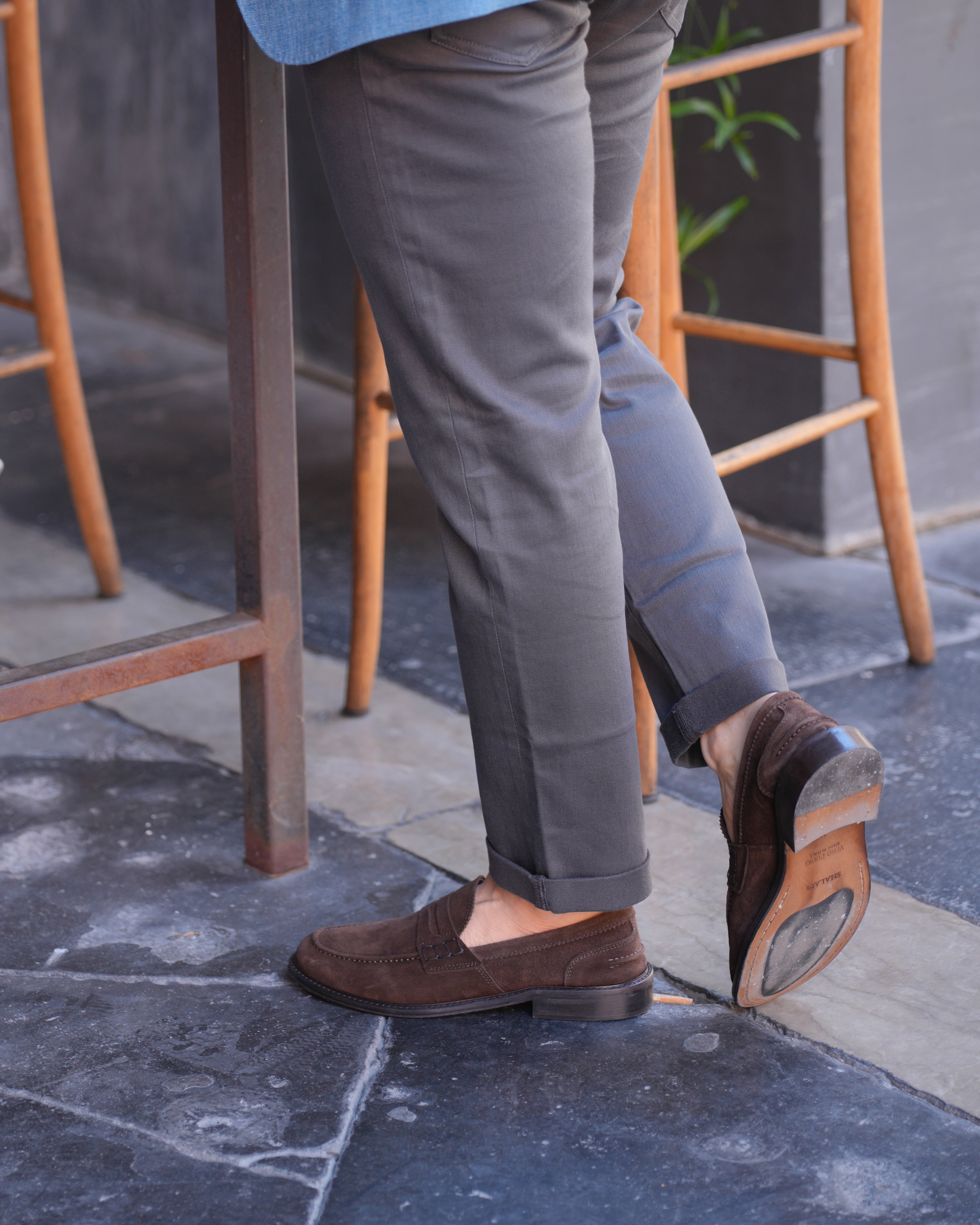 SHALAPI Matera 1.1 penny loafers for men in suede Brown
