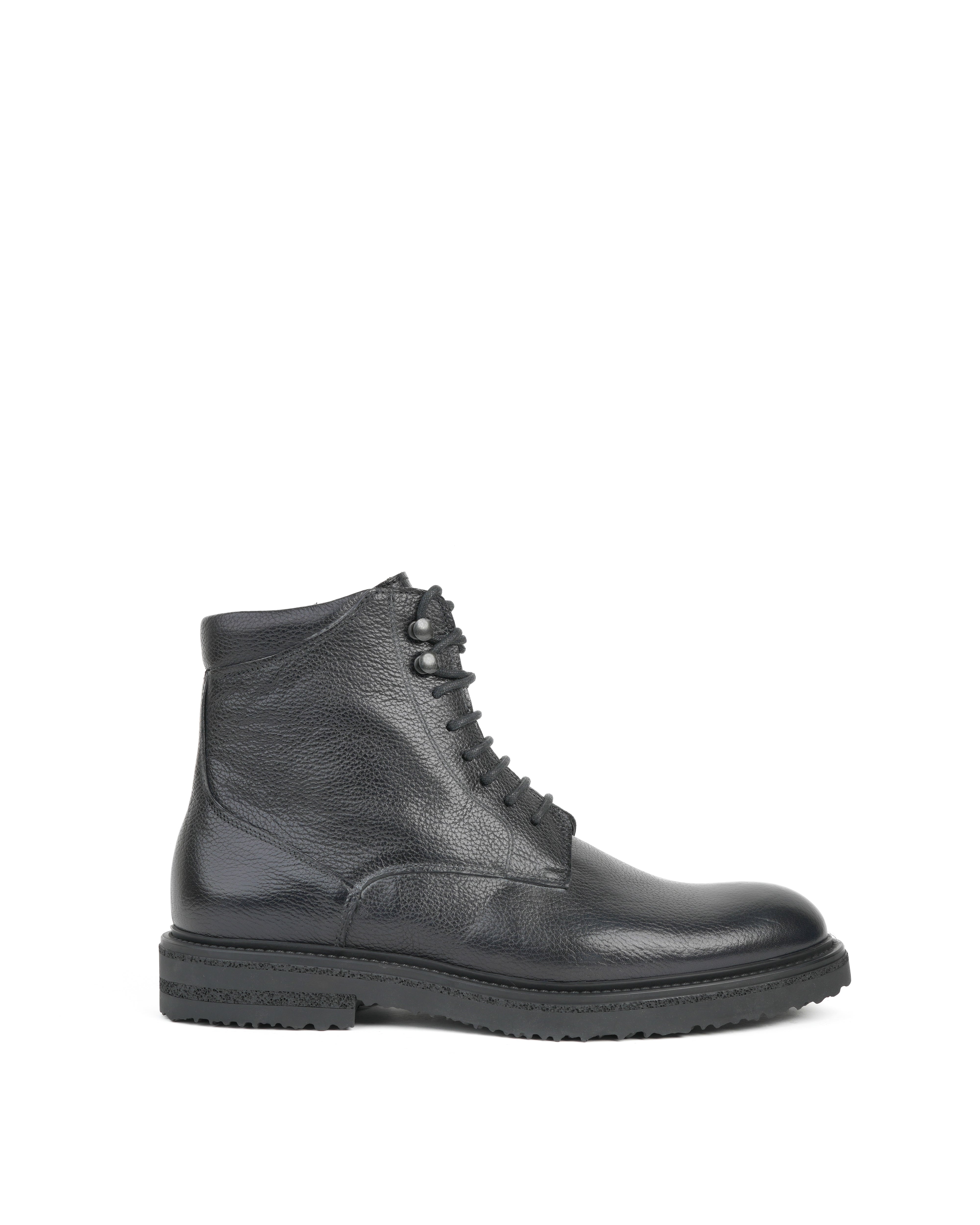 SHALAPI luxury 1.1 plain toe boots in full grain leather in black