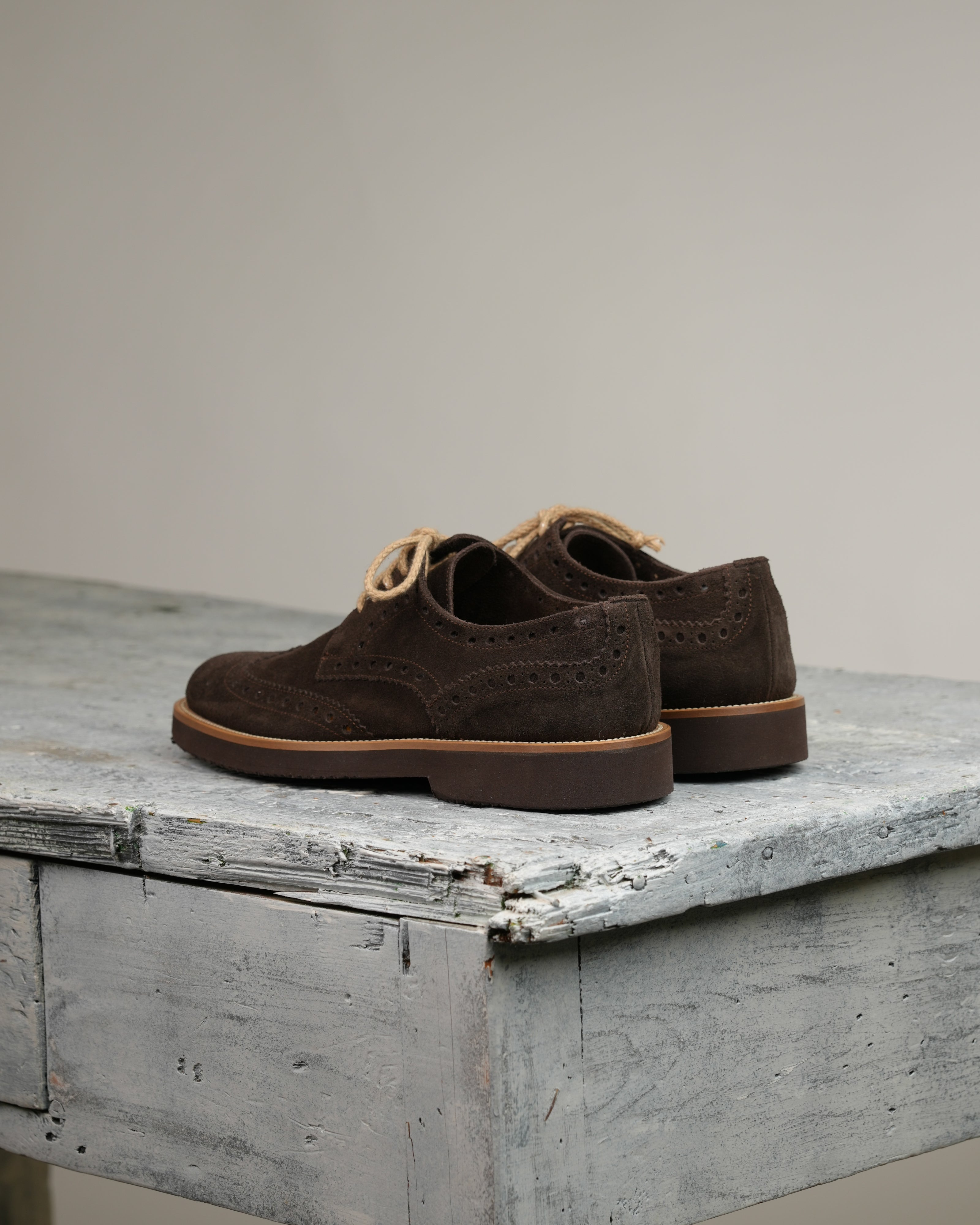 Ponente – Oxford brogue in Brown Suede