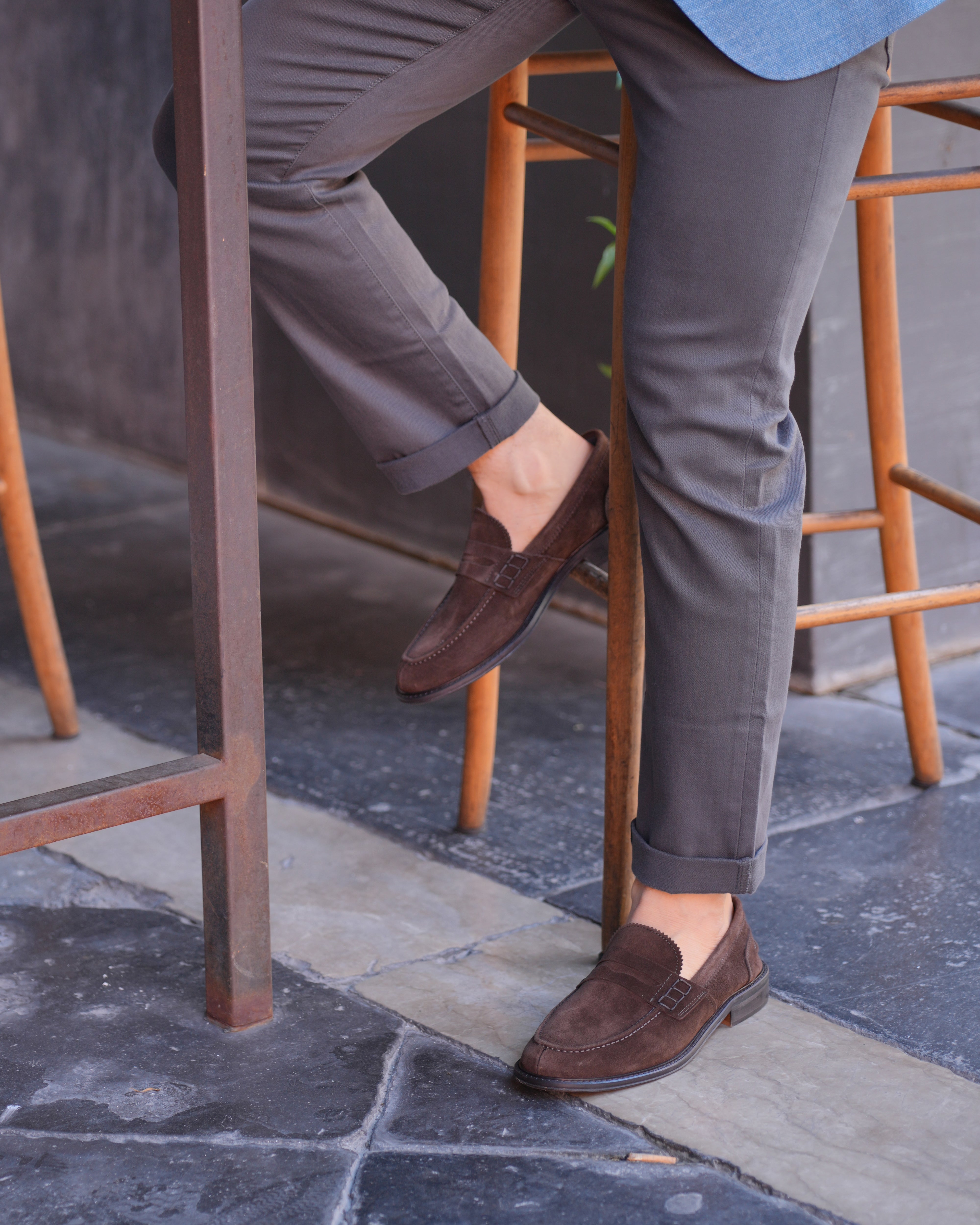 SHALAPI Matera 1.1 penny loafers for men in suede Brown