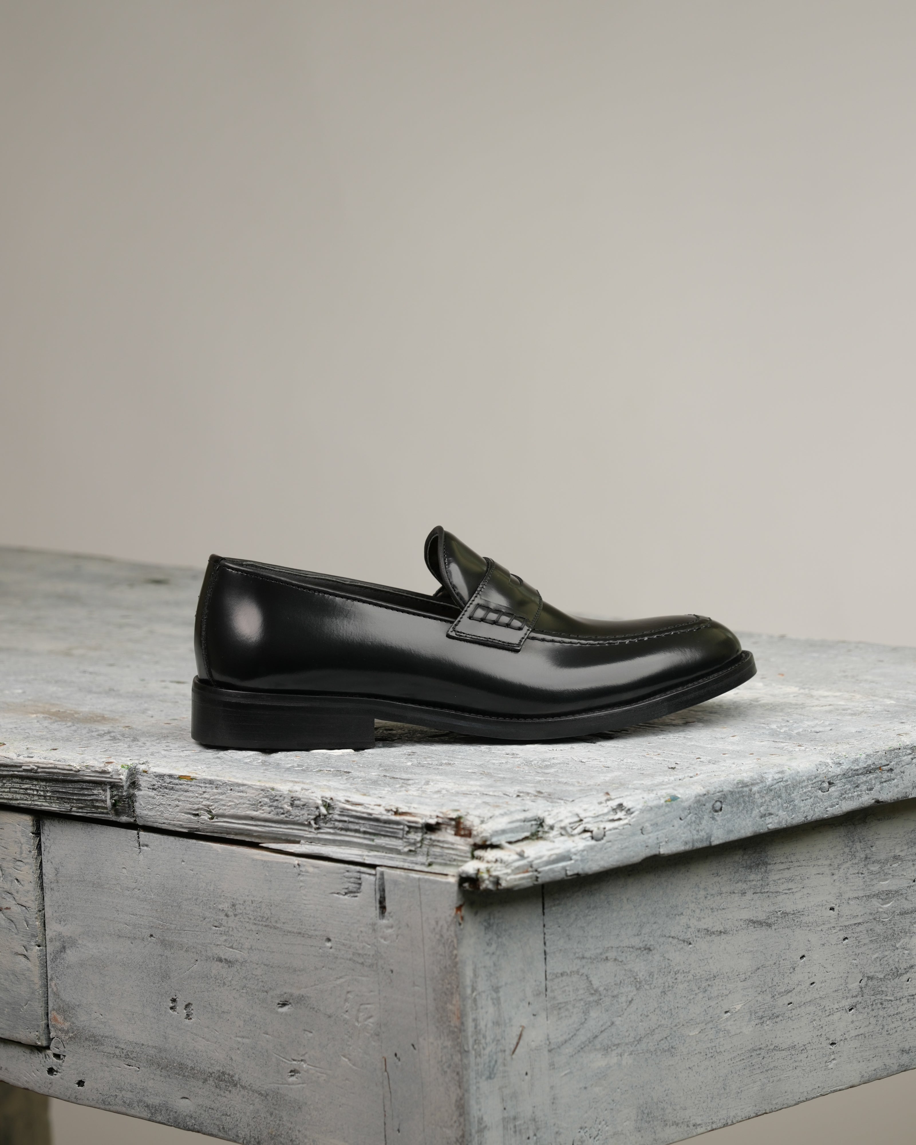SHALAPI Napoli 1.1 penny loafers for men in Balck