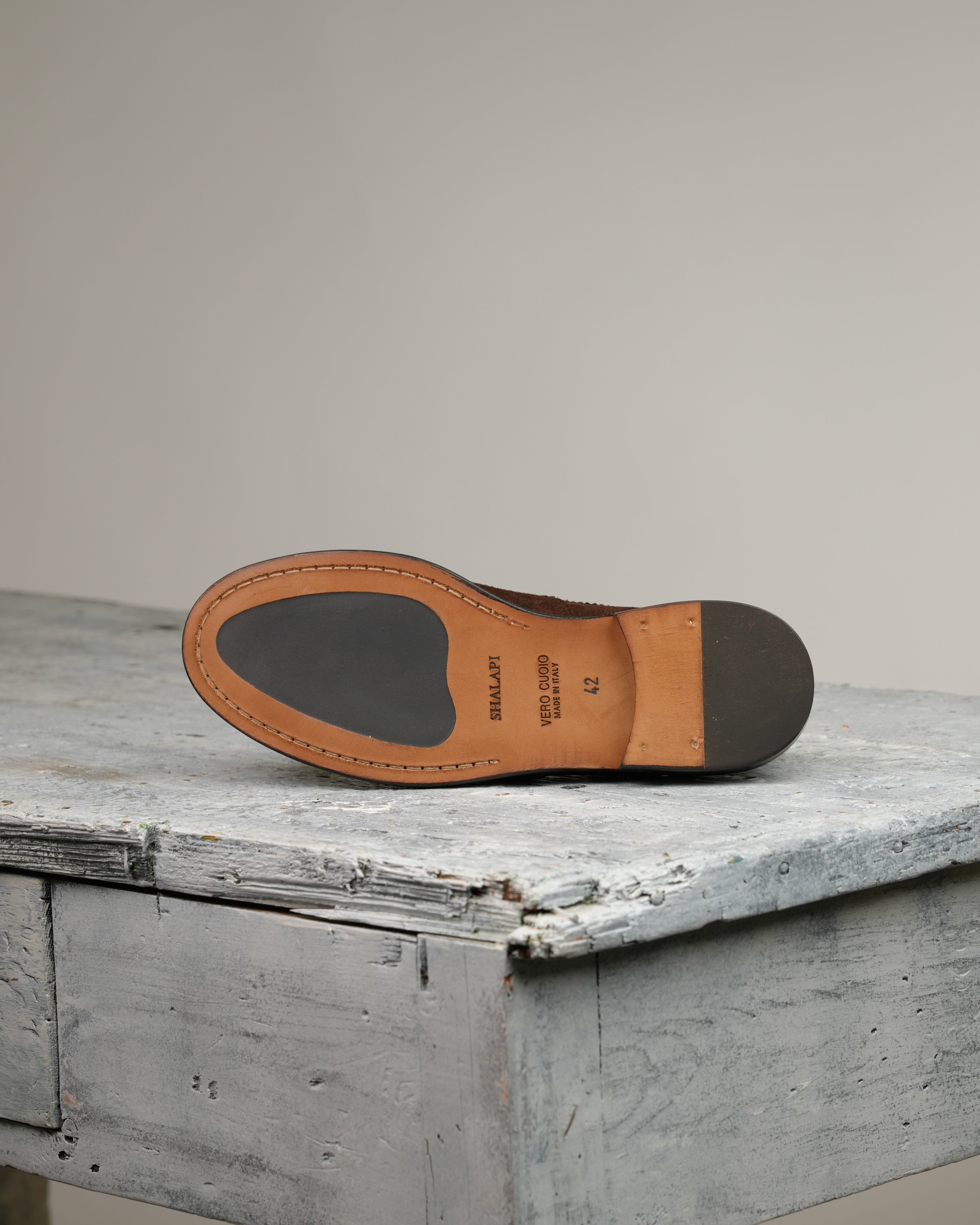 SHALAPI Matera 1.1 penny loafers for men in suede Brown